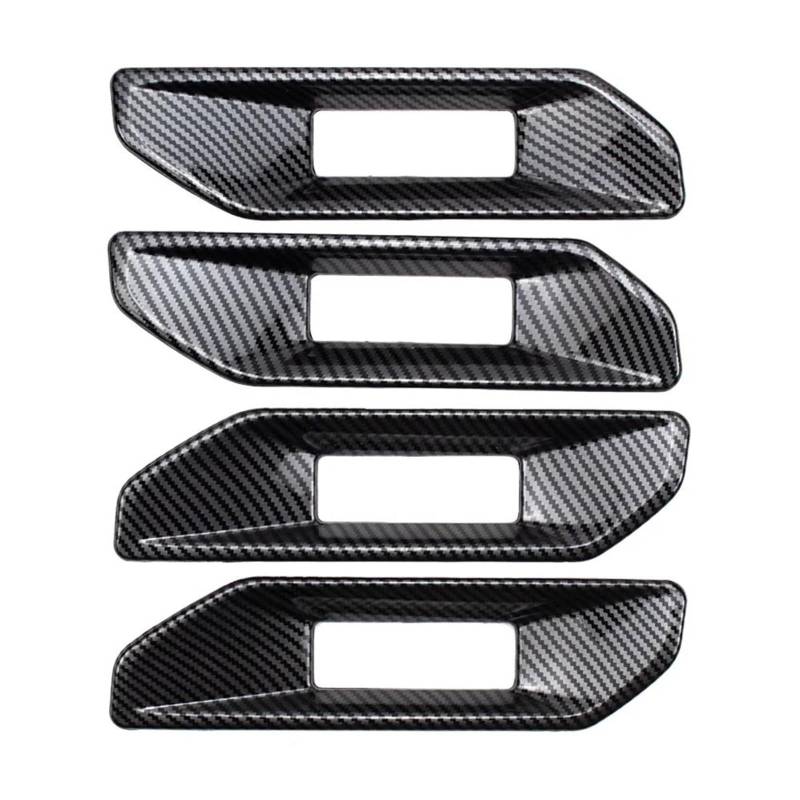 Auto Zierleistenkeile Set 4 Stück ABS-Kohlefaser-Farbe, Innentürgriff, Türarmlehnenverkleidung, Verkleidung, Innendekoration, Für Ford Für Ranger Für Everest 2023 Interieurleisten Trim(Carbon fiber co von LONPEXDT