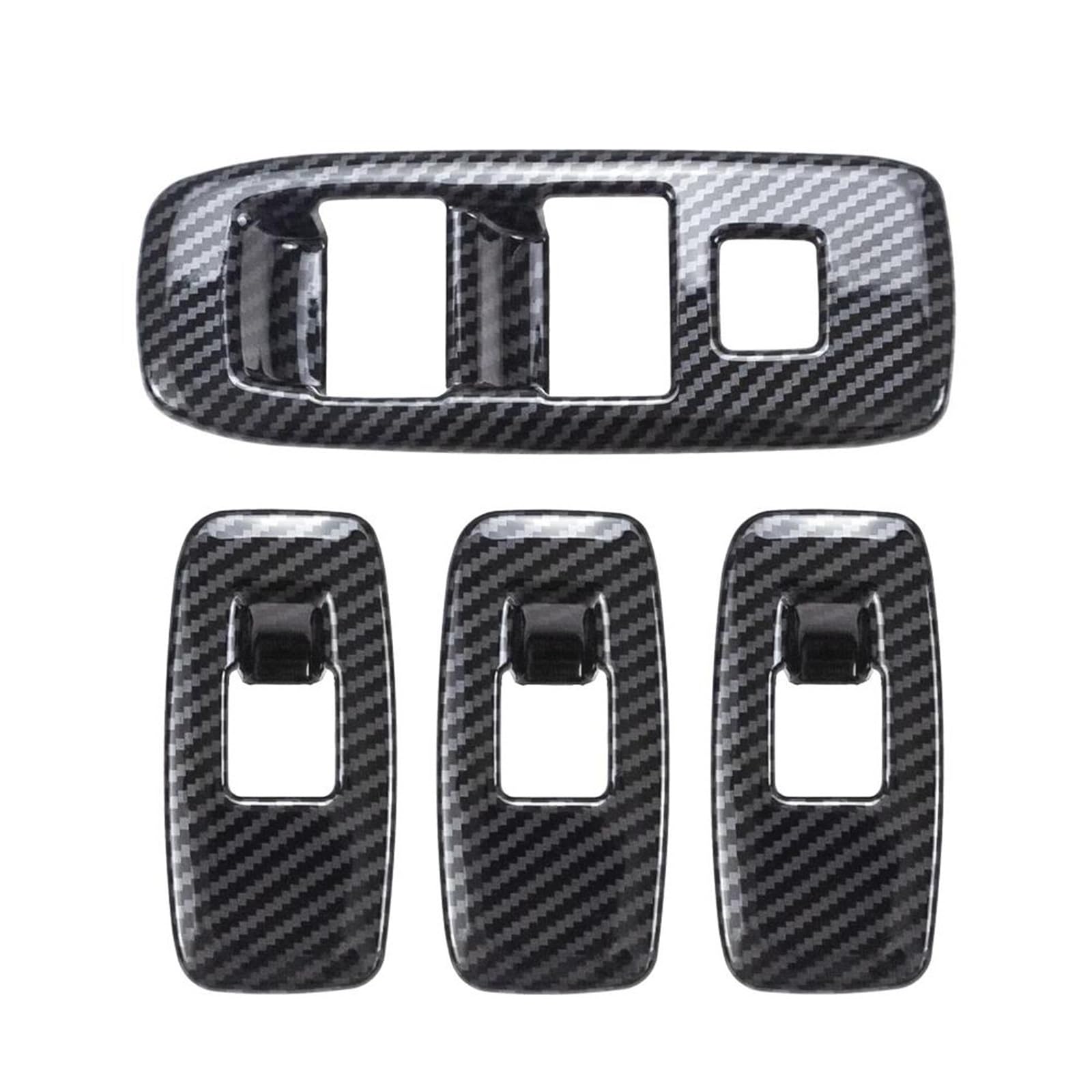 Auto Zierleistenkeile Set 4 Stücke Kohlefaser Farbe Fensterheber Schalter Taste Panel Abdeckung Trim Innen Für Ford Für Everest Für Ranger T6 T7 T8 2015-2020 Interieurleisten Trim von LONPEXDT