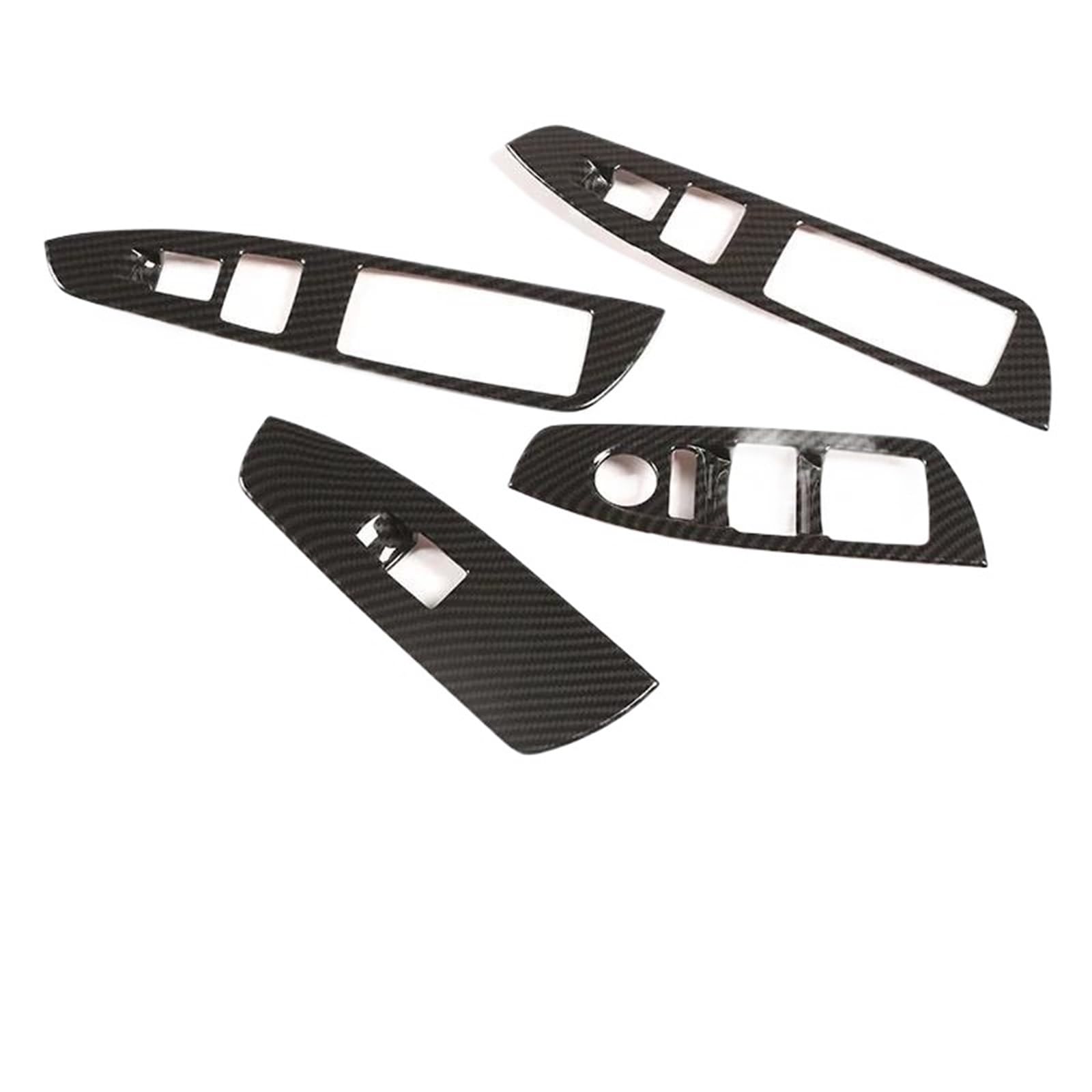 Auto Zierleistenkeile Set Für 7 Series F01 F02 G11 G12 ABS Silber/Carbon Faser Auto Fensterheber Schalter Taste Rahmen Abdeckung Trim Aufkleber Auto Zubehör Interieurleisten Trim(F01 F02 Carbon Fiber) von LONPEXDT