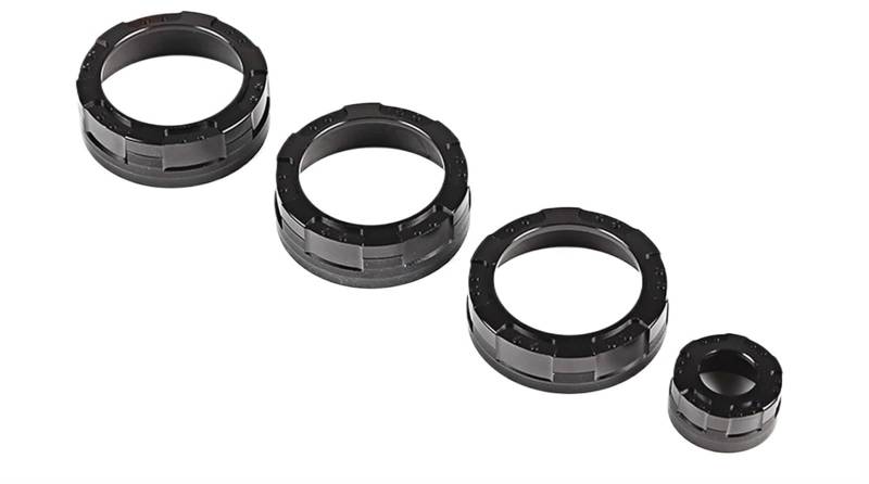 Auto Zierleistenkeile Set Für Jaguar Für F-Typ 2013-2022 Aluminium Legierung Zentrale Steuerung AC Klimaanlage Schalter Volume Tone Knopf Taste Ring Zubehör Interieurleisten Trim(Mecha Black) von LONPEXDT