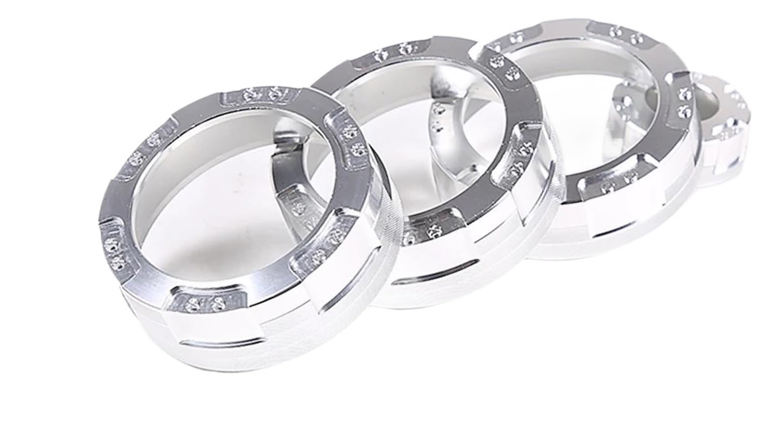 Auto Zierleistenkeile Set Für Jaguar Für F-Typ 2013-2022 Aluminium Legierung Zentrale Steuerung AC Klimaanlage Schalter Volume Tone Knopf Taste Ring Zubehör Interieurleisten Trim(Mecha Silver) von LONPEXDT