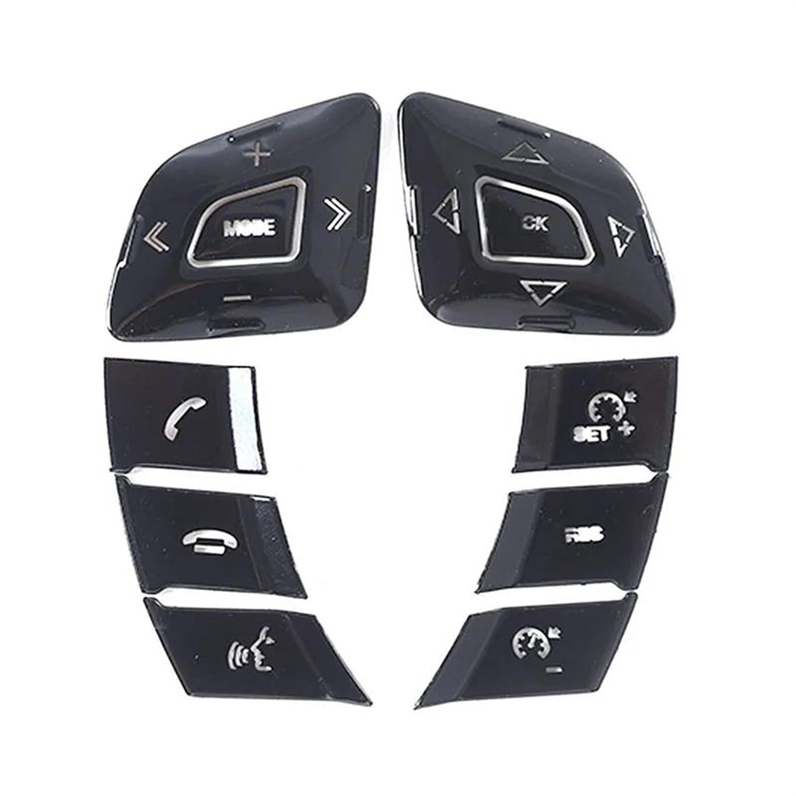 Auto Zierleistenkeile Set Für Jaguar XJ 2010 2011 2012 2013 2014 2015 2016 2017 2018 2019 Auto Lenkrad Taste Aufkleber Auto Innen Zubehör Interieurleisten Trim(Schwarz) von LONPEXDT