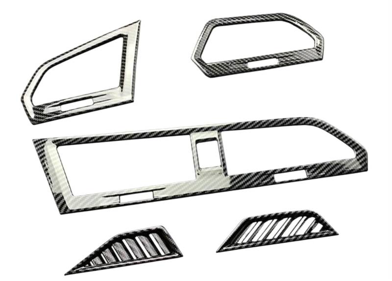 Auto Zierleistenkeile Set Für VW Für Tiguan MK2 2017-2022 Innenausstattung Kohlefaser Auto Klimaanlage AC Outlet Vent Cover Trim Interieurleisten Trim(D) von LONPEXDT