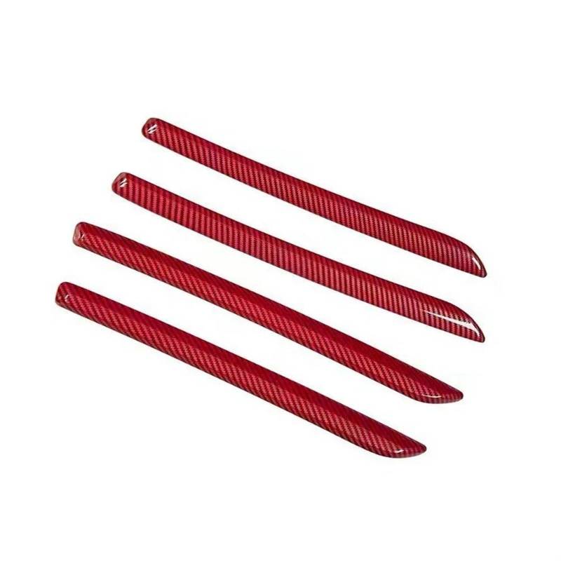 Auto Zierleistenkeile Set Rote Mittelkonsole Armaturenbrett Zierleisten ABS Autotür Dekoration Abdeckung Aufkleber Carbon Fiber Stil Für A3 8V S3 2014-2020 Interieurleisten Trim(4Pieces Car Door A) von LONPEXDT