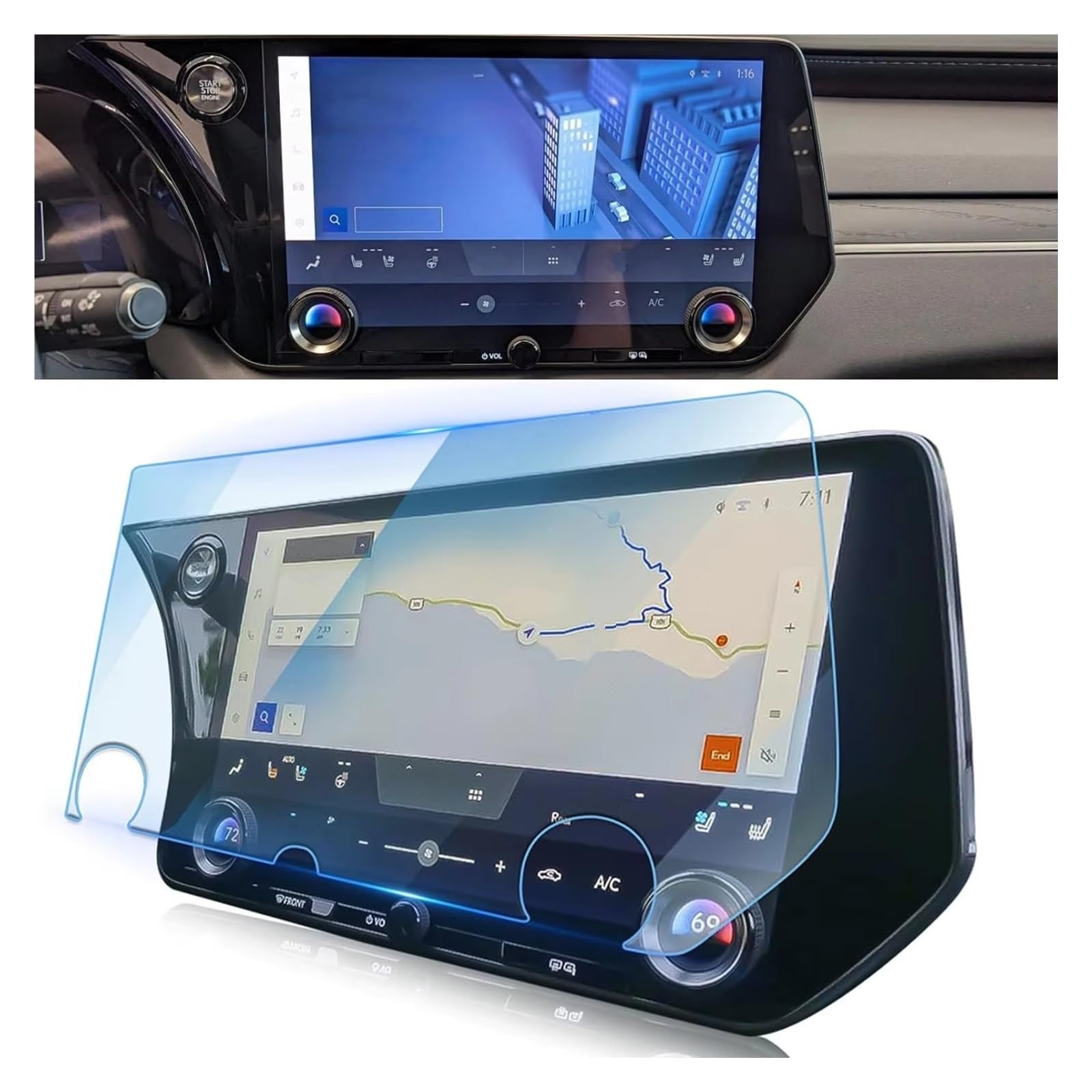 Displayschutzfolie Für Lexus RX350/RX350h/RX500h 2024 2023 14 Zoll LCD Touchscreen Navigation GPS Schutz Zubehör Gehärtetem Glas Film Displayschutz-Folie von LONPEXDT