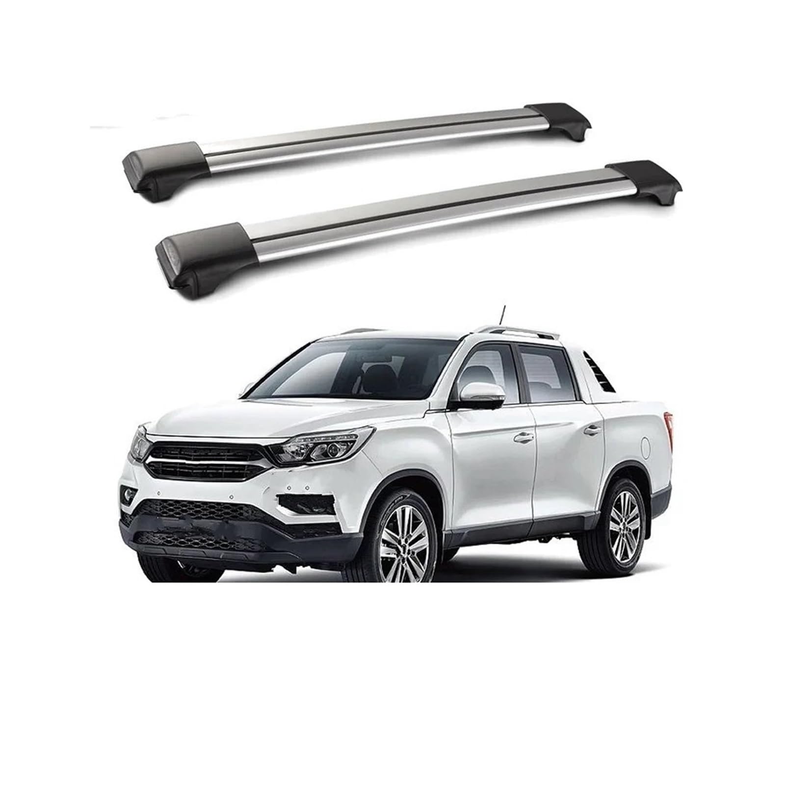 Gepäckträger Querträger 2 Stück Dachträger Für SsangYong Für Rexton Sports 2020+ Seitenstangen Aus Aluminiumlegierung Kreuzschienen Dachträger Gepäck Last 200 Kg Fahrzeug Relingträger(A) von LONPEXDT