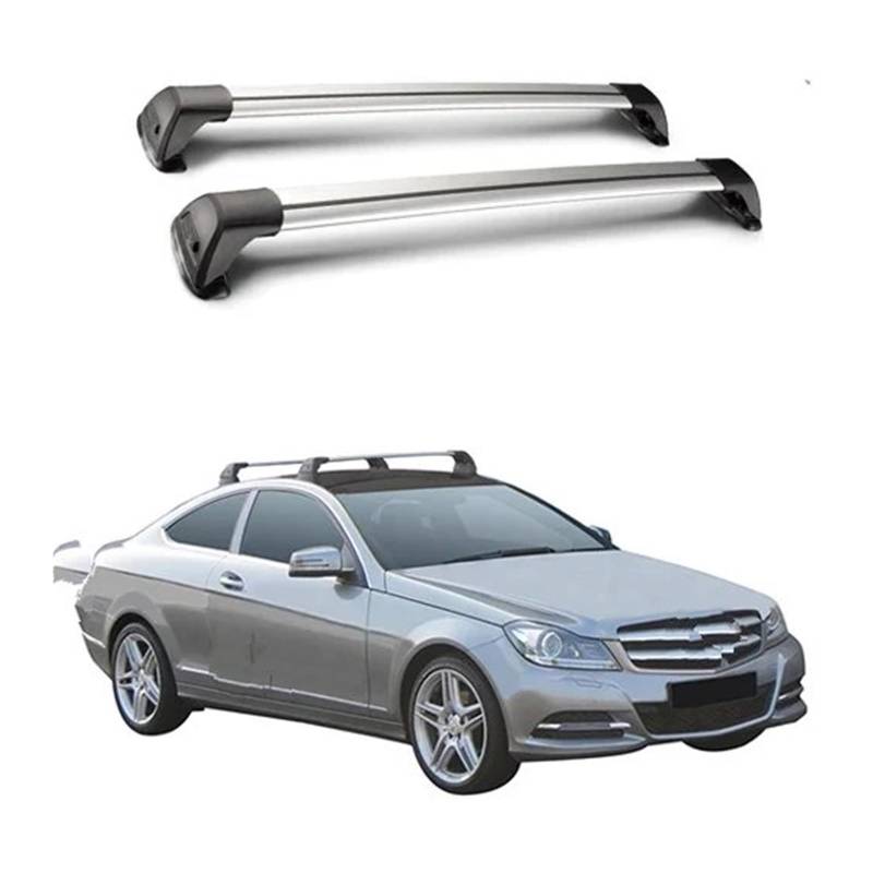 Gepäckträger Querträger 2 Stück Für Benz C-Klasse W205 W204 2007+ Dachträger Auto Spezielle Aluminiumlegierung Gürtelschloss Shooting Rack Corss Rack Relingträger(C204 -A) von LONPEXDT