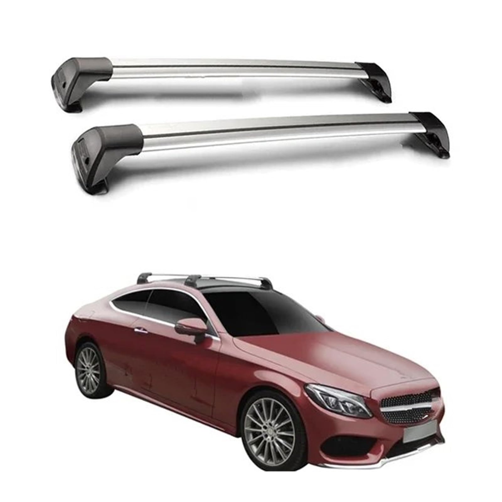 Gepäckträger Querträger 2 Stück Für Benz C-Klasse W205 W204 2007+ Dachträger Auto Spezielle Aluminiumlegierung Gürtelschloss Shooting Rack Corss Rack Relingträger(C205 -A) von LONPEXDT