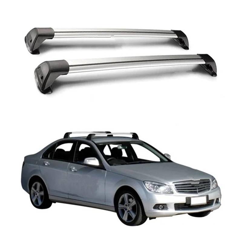 Gepäckträger Querträger 2 Stück Für Benz C-Klasse W205 W204 2007+ Dachträger Auto Spezielle Aluminiumlegierung Gürtelschloss Shooting Rack Corss Rack Relingträger(W204 -A) von LONPEXDT