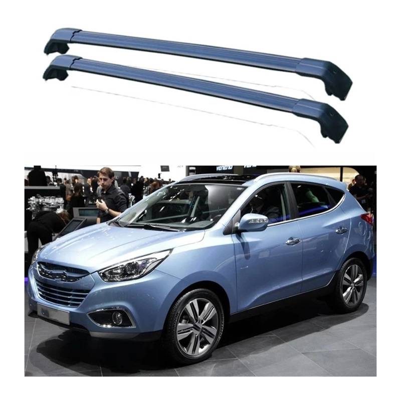 Gepäckträger Querträger 2Pcs Dach Bars Für Hyundai Für Ix35 (LM EL ELH) Für Tucson 2009-2020 Aluminium Legierung Seite Bars Kreuz Schienen Dach Rack Gepäck Relingträger(C-1) von LONPEXDT