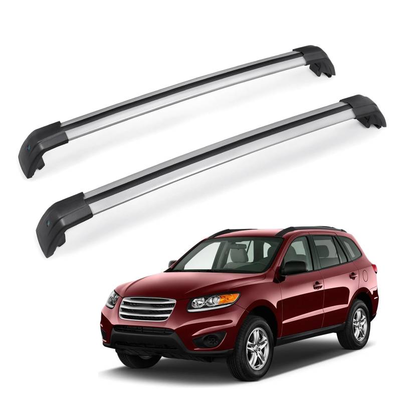 Gepäckträger Querträger Auto Dach Bars Für Hyundai Für Santa Fe 2013 2014 2015 2016 2017 2018 Aluminium Legierung Seite Bars Kreuz Schienen Dach Rack Gepäck Träger Relingträger von LONPEXDT