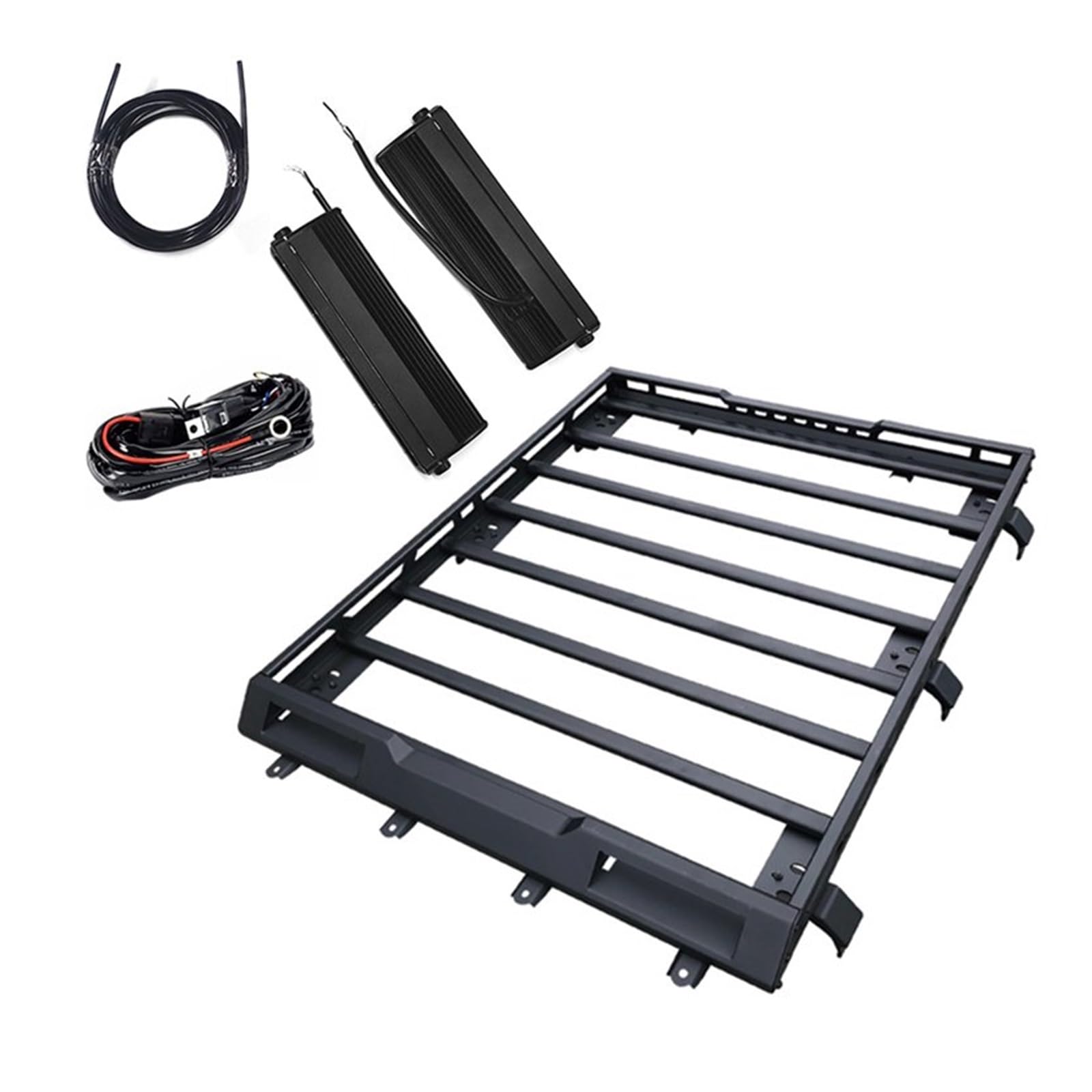 Gepäckträger Querträger Für Suzuki Für Jimny Für JB64 Für JB74 2019-2022 Top Dach Rack Schiene Gepäck Kreuz Bar Schiene Boxen Korb Aluminium Legierung Relingträger(Boxes Have LED) von LONPEXDT