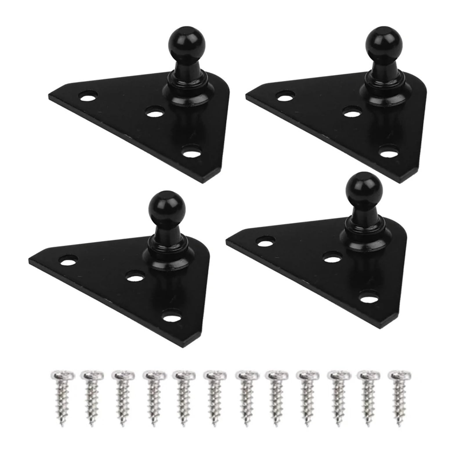 Heckklappendämpfer 10 Mm Kugelgelenk-Montagehalterung Für Universelle Gasfederstreben, Hubstütze, Stoßdämpfer, Stahlbuchse, 2 Stück, 4 Stück Gasdruckfeder(Black 4PCS) von LONPEXDT