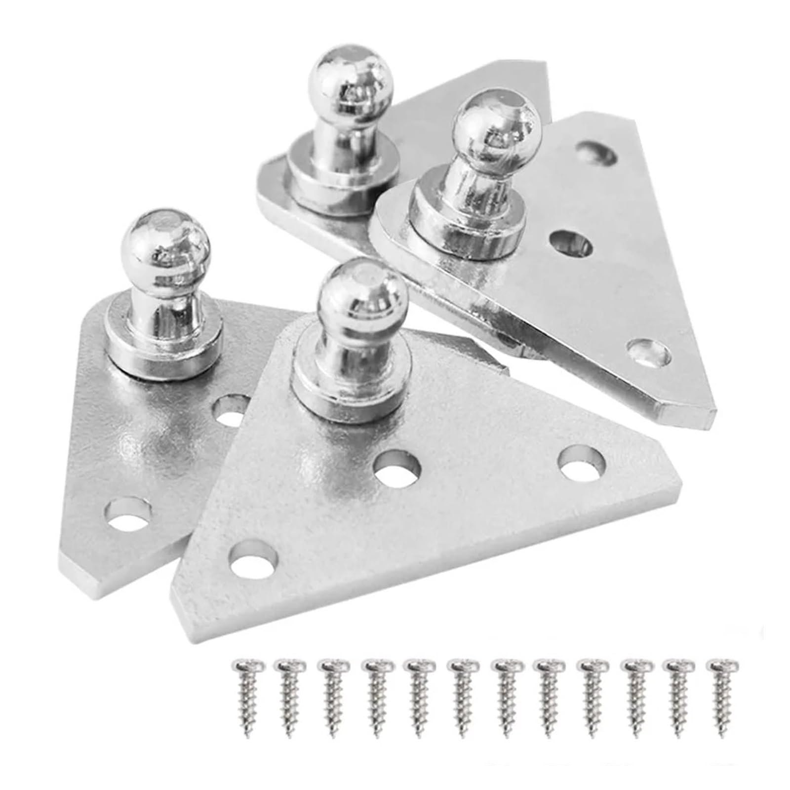 Heckklappendämpfer 10 Mm Kugelgelenk-Montagehalterung Für Universelle Gasfederstreben, Hubstütze, Stoßdämpfer, Stahlbuchse, 2 Stück, 4 Stück Gasdruckfeder(Silver 4PCS) von LONPEXDT