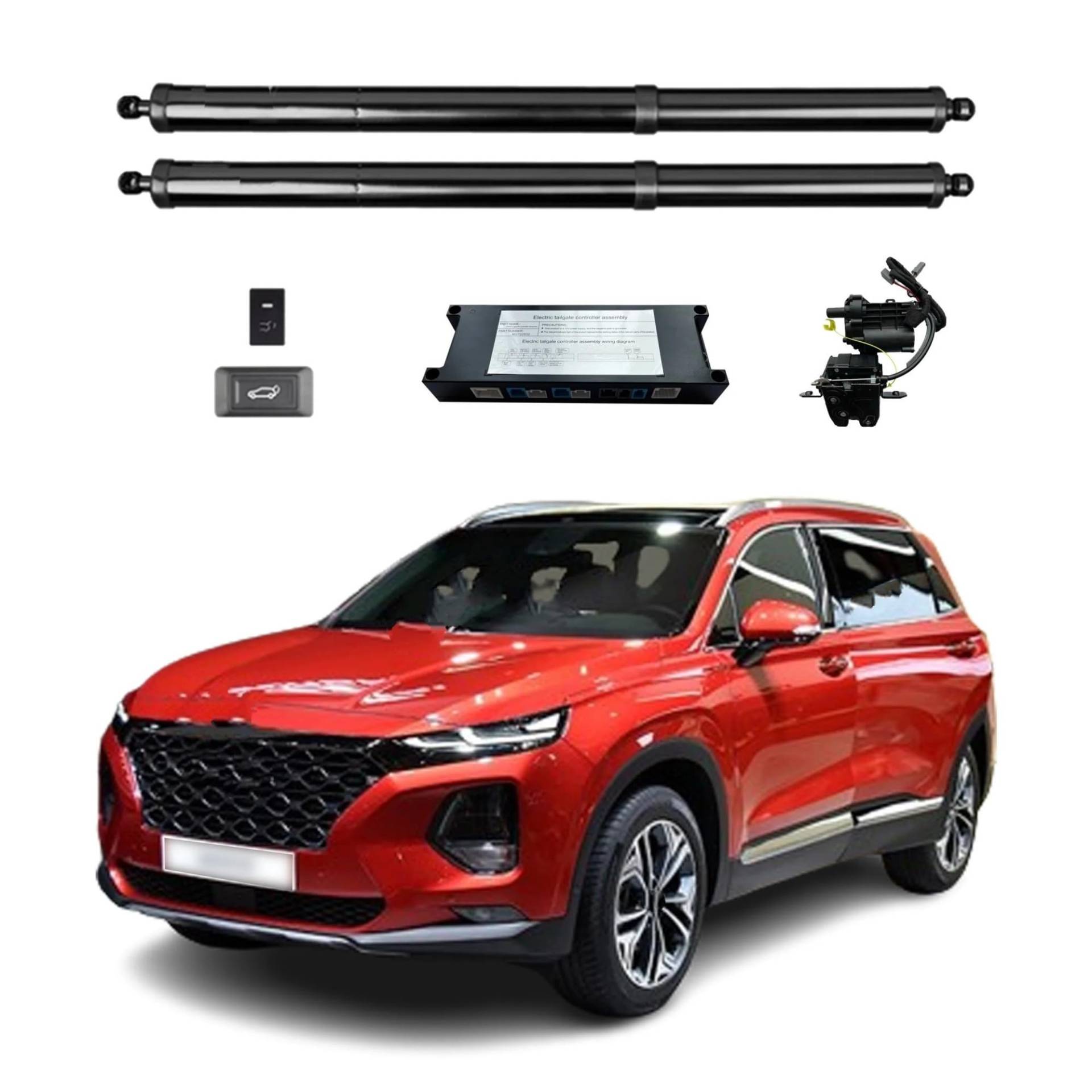 Heckklappendämpfer Für Hyundai Für Santa Fe 2019-2023 Elektrische Heckklappe Power Zurück Tür Heckklappe Heckklappe Auto Boot Trunk Strut Automatische Shock Lift Gasdruckfeder(Without Kick Sensor) von LONPEXDT