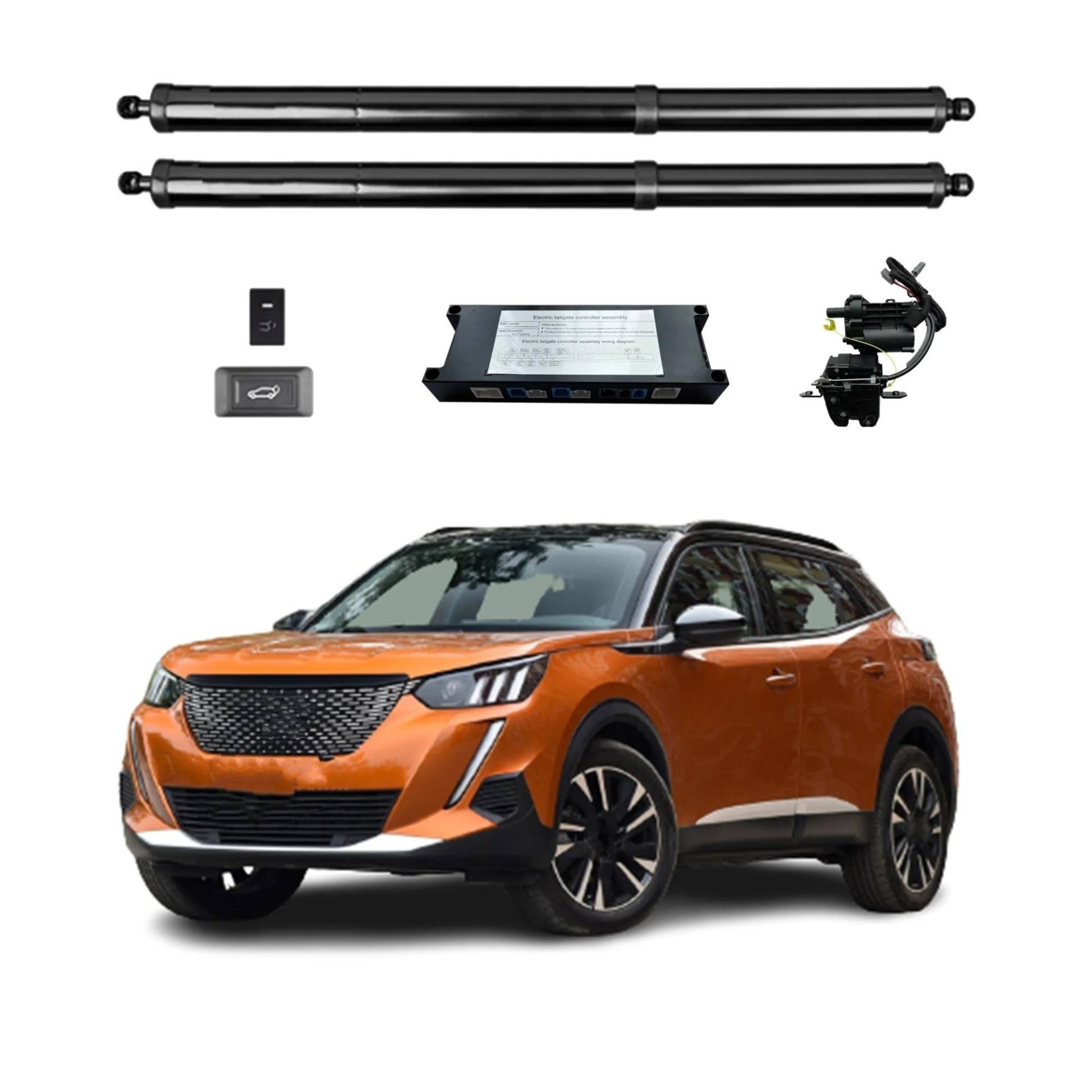 Heckklappendämpfer Für Peugeot 2008 2020+ Elektrische Heckklappe Power Zurück Tür Heckklappe Heckklappe Auto Boot Stamm Strut Shock Lift Stange Antrieb Gasdruckfeder(Without Kick Sensor) von LONPEXDT