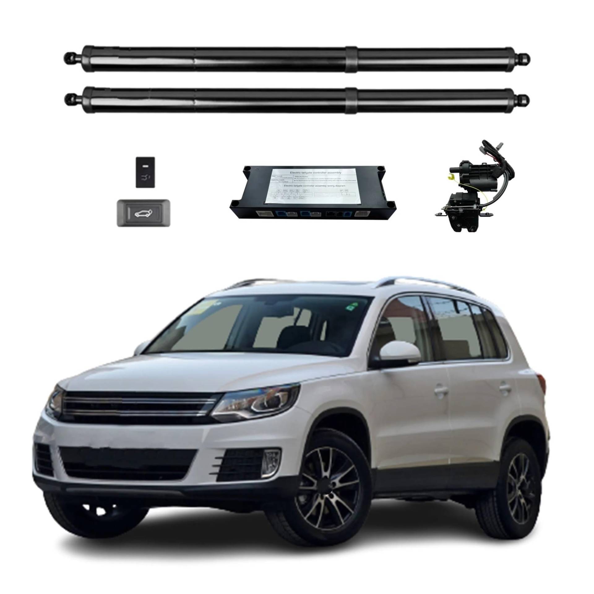 Heckklappendämpfer Für VW Für Tiguan 2010-2016 Elektrische Heckklappe Power Zurück Tür Heckklappe Auto Boot Trunk Strut Shock Lift Rod Actuator Gasdruckfeder(Without Kick Sensor) von LONPEXDT