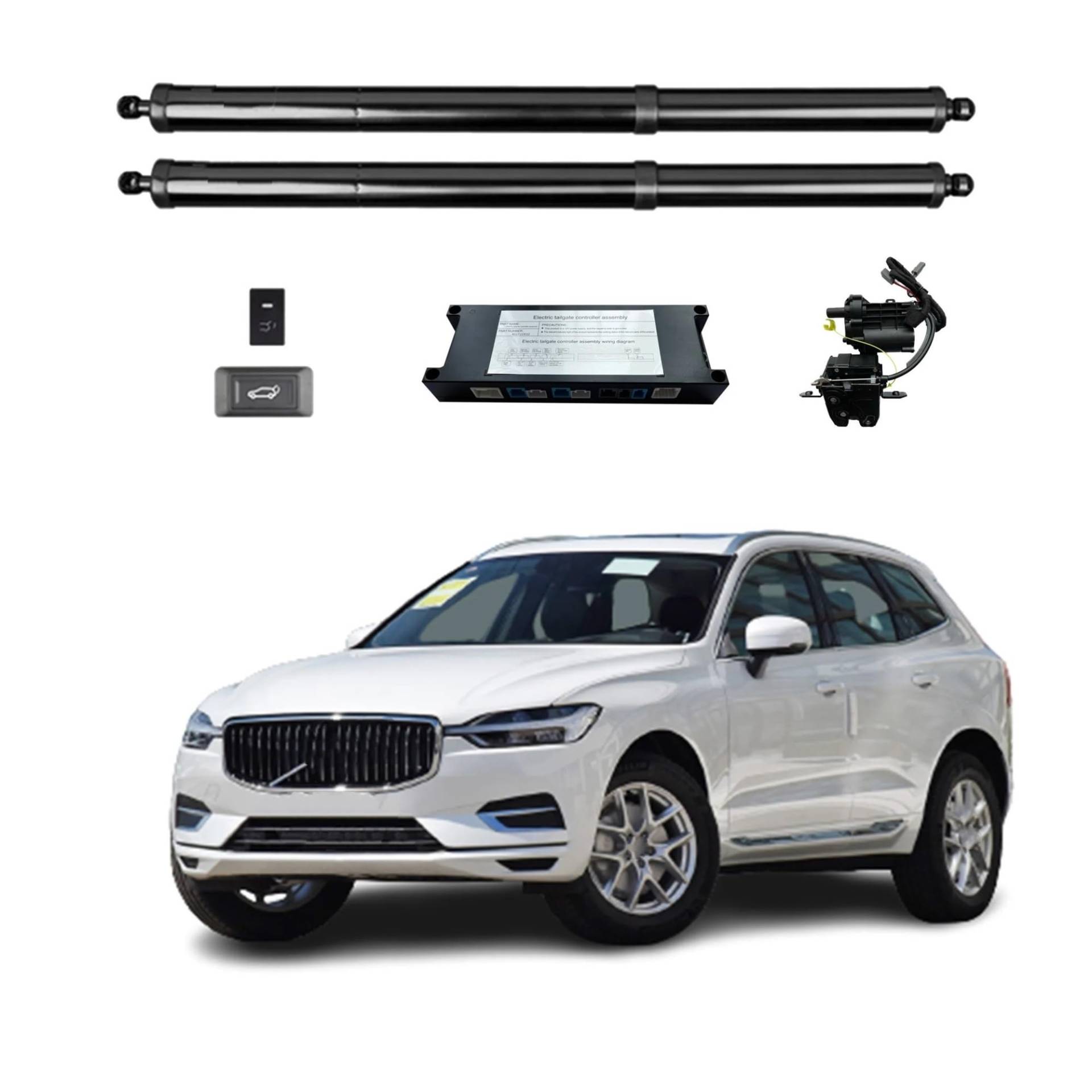 Heckklappendämpfer Für Volvo XC60 2018+ Elektrische Heckklappe Power Zurück Tür Heckklappe Heckklappe Auto Boot Trunk Strut Shock Lift Rod Aktuator Gasdruckfeder(Without Kick Sensor) von LONPEXDT