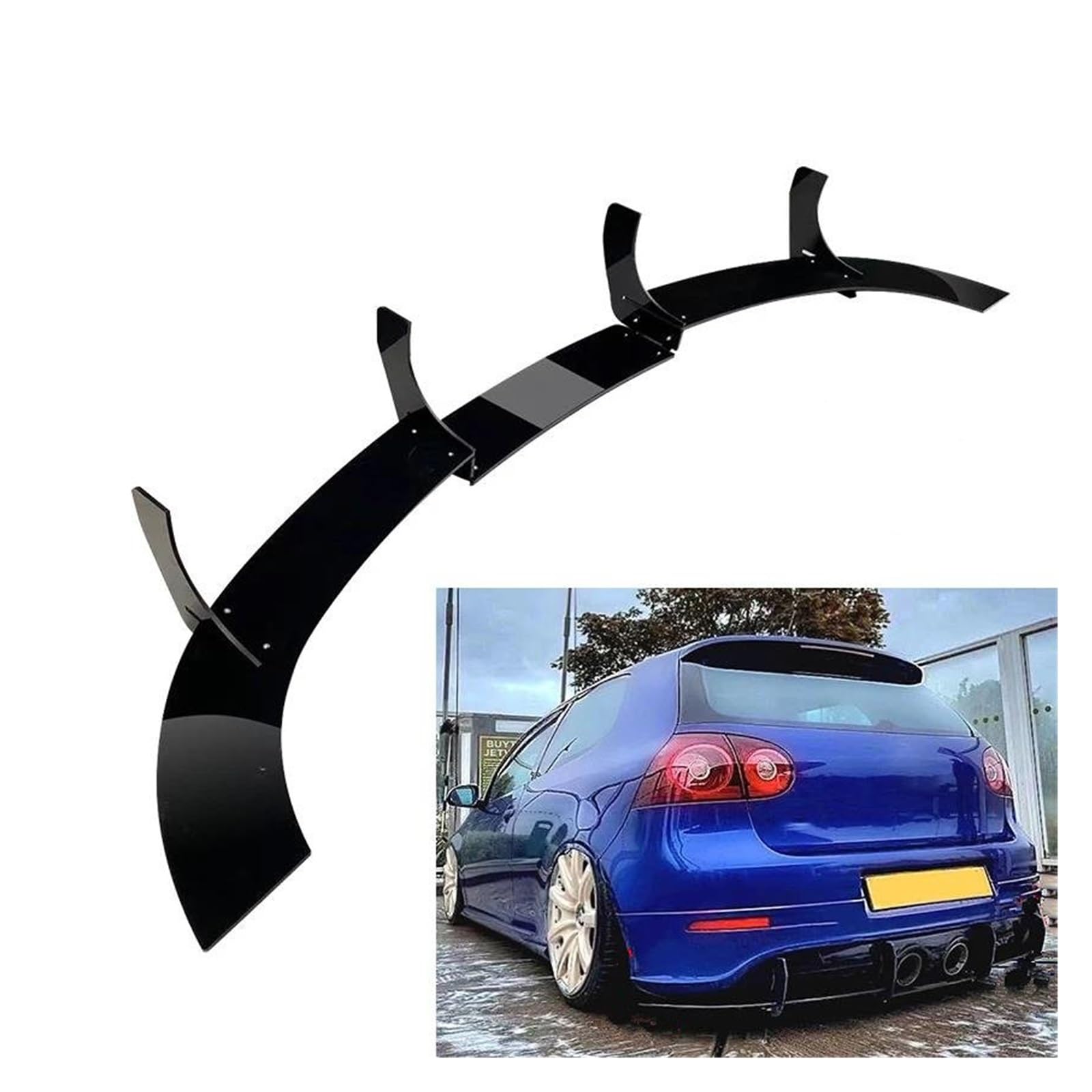 Heckspoiler Auto Dekoration Zubehör Auto Styling Für VW Für Golf 5 Für MK5 R32 2006-2009 Auto Hintere Stoßstange Lip Diffusor Spoiler Splitter Schutz Spoiler Wing von LONPEXDT