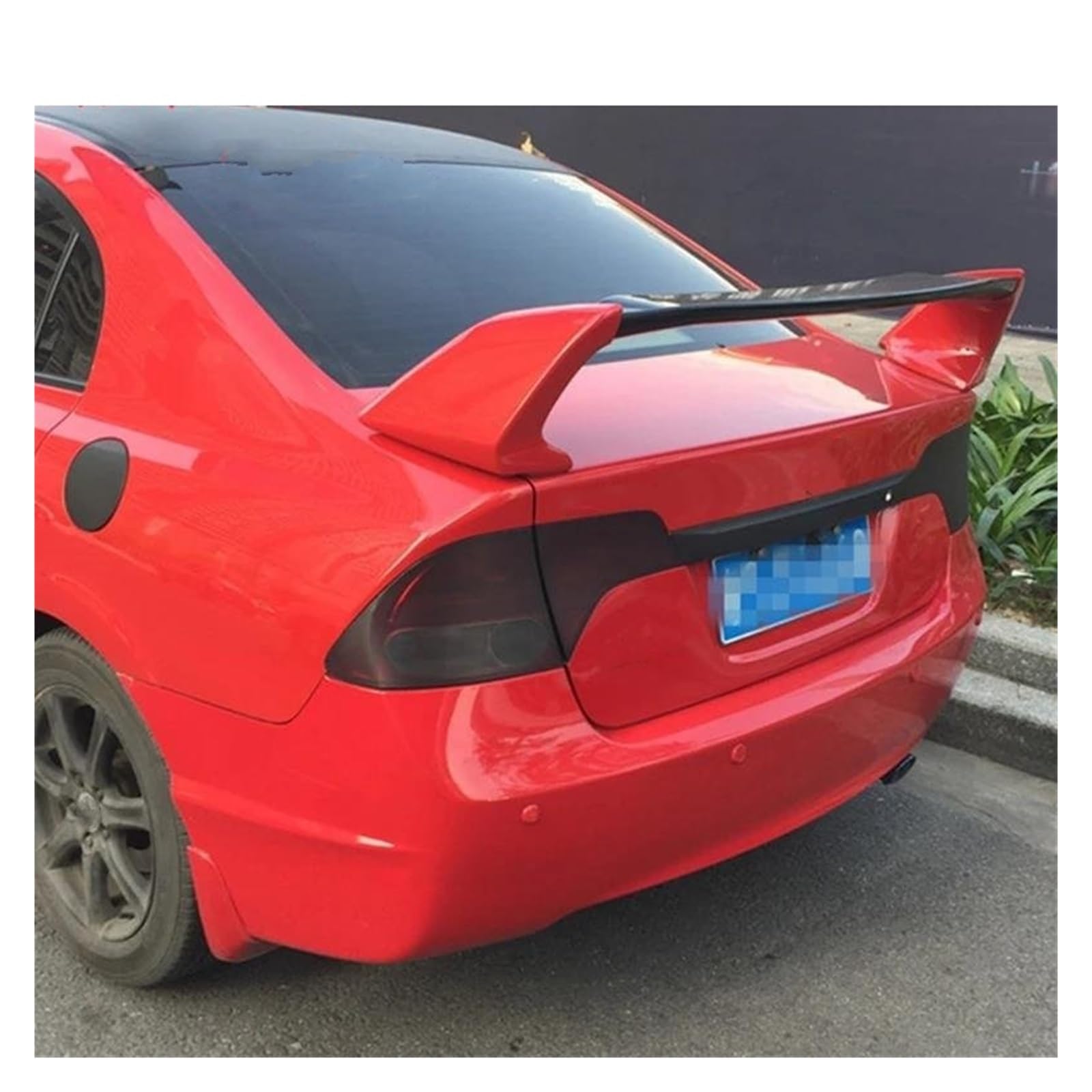 Heckspoiler Auto Hinten Flügel Farbe Heckspoiler Für Civic Für Stadt Für Accord Spoiler 2006-2015 Für Civic FD2 Spoiler ABS Kunststoff Material Spoiler Wing(Red and Black) von LONPEXDT