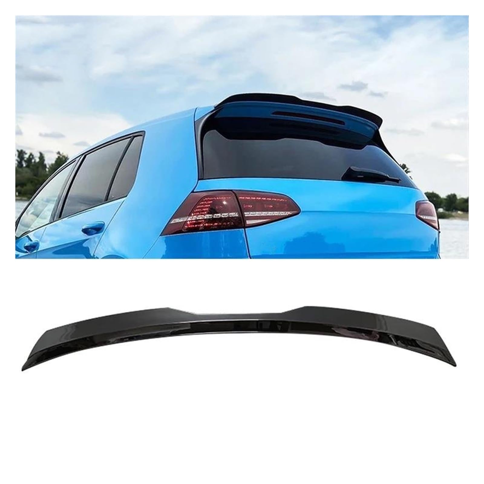 Heckspoiler Auto Spoiler Dach Schwanz Flügel Spoiler Diffusor Für VW Für Golf Für MK6 Für MK7/7,5 MK8/für GTI Für Tsi Hinten Dach Spoiler Flügel Modell Spoiler Wing(A Glossy Black) von LONPEXDT