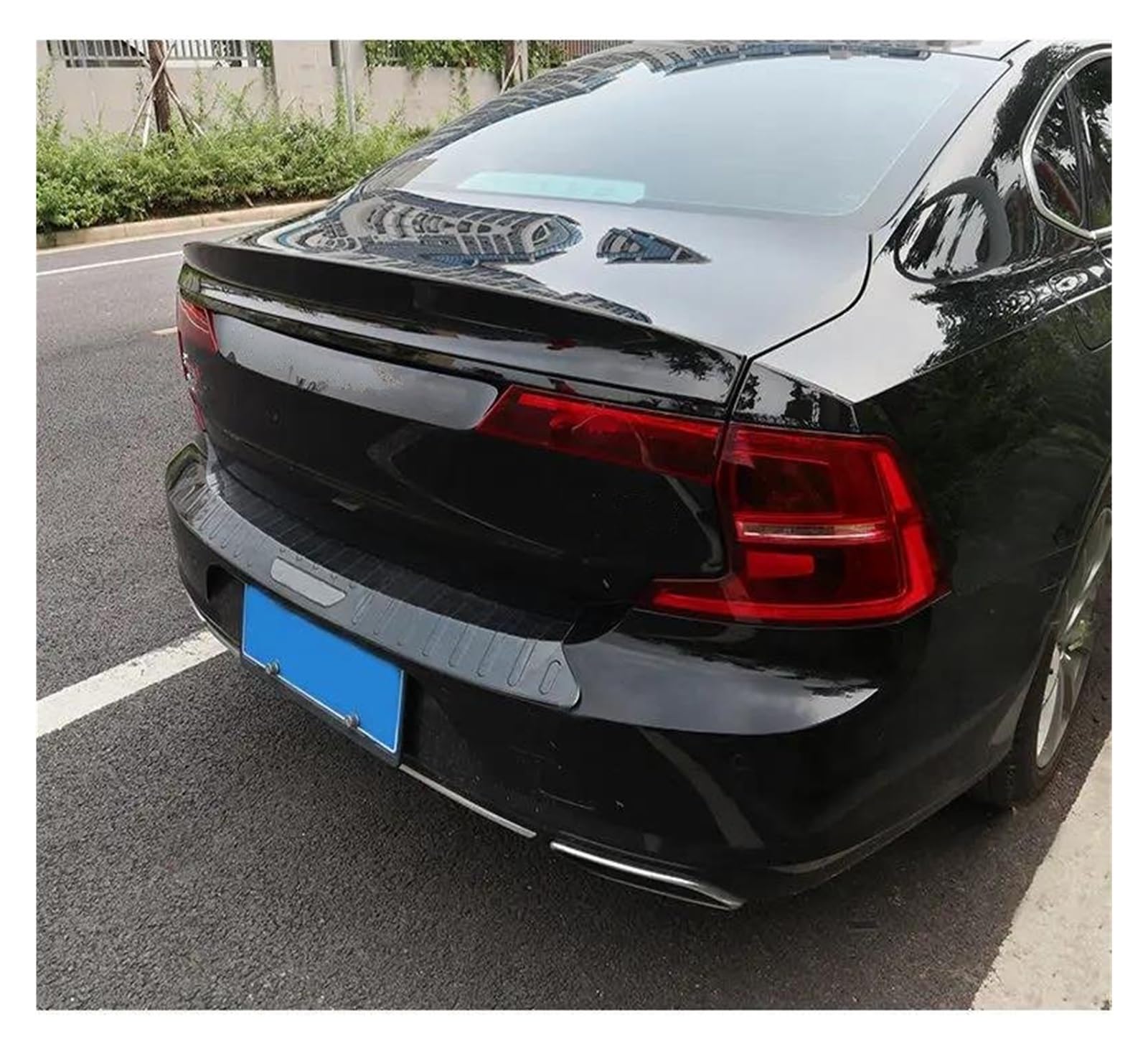 Heckspoiler Auto Styling Außen Heckspoiler Schwanz Trunk Boot Flügel Dekoration Für S90 Für Volvo S90 2017 2018 2019 2020 ABS Spoiler Wing(Carbon Fiber Pattern) von LONPEXDT