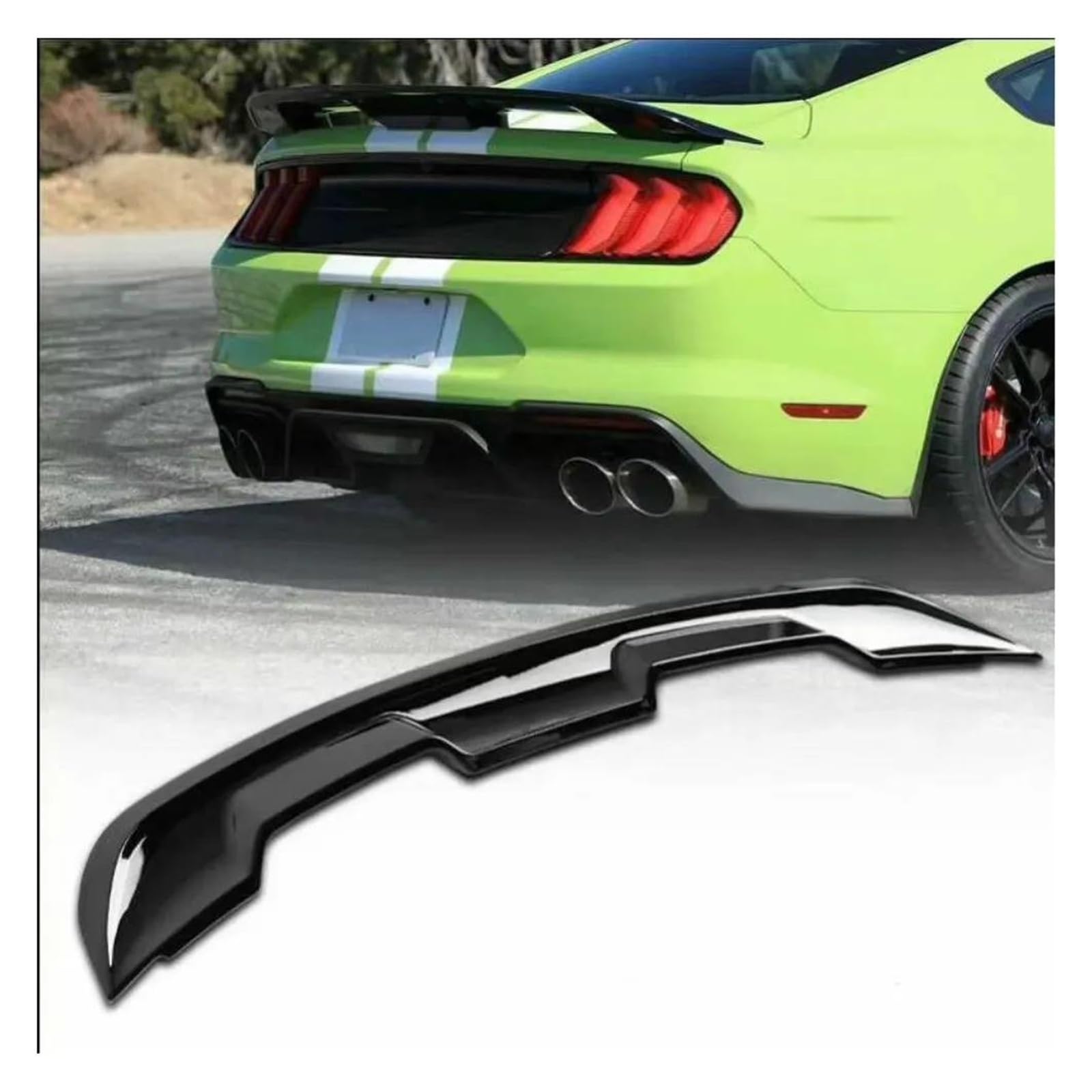 Heckspoiler Auto Styling Hinten Dach Spoiler Flügel Stamm Lip Boot Abdeckung Für Ford Für Mustang Spoiler 2015-2021 ABS Kunststoff Material Unlackiert Farbe Spoiler Wing(Gloss Black Color) von LONPEXDT