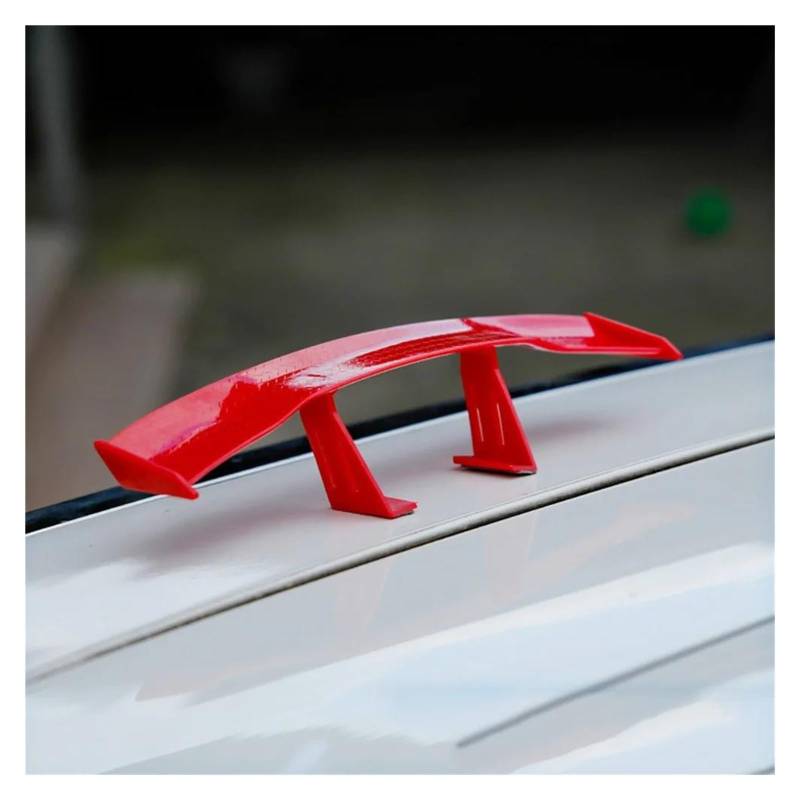 Heckspoiler Auto Zubehör Auto Mini Schwanz Flügel Carbon Look Modifizierte Schwanz Flügel Einfache Modell Auto Heckspoiler Dekoration Spoiler Wing(Rot) von LONPEXDT