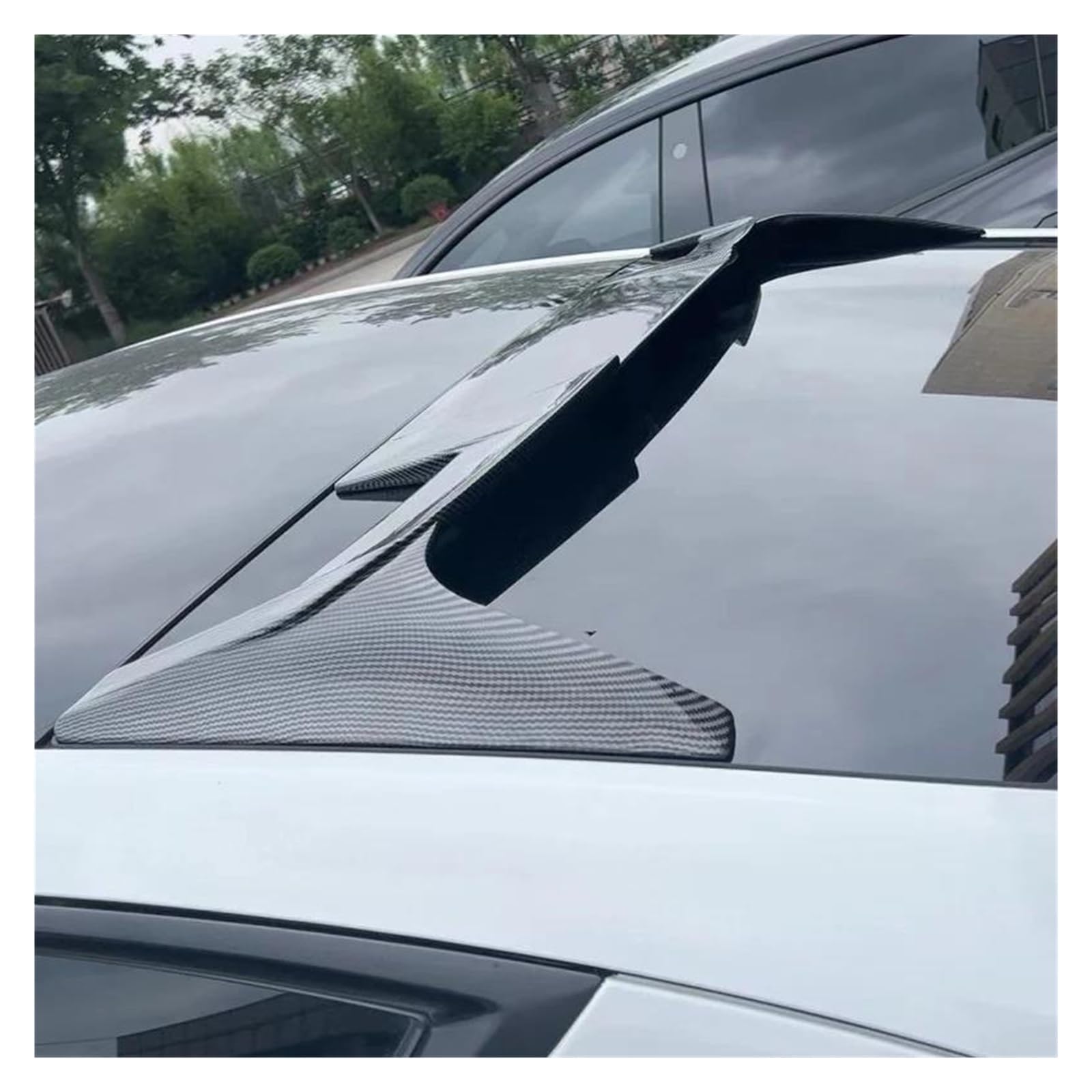 Heckspoiler Autozubehör Für Tesla Für Modell 3 / Für Modell Y Schwarzer Dachheckspoiler Fensteroberflügel Spoiler Wing(3 Carbon Look) von LONPEXDT