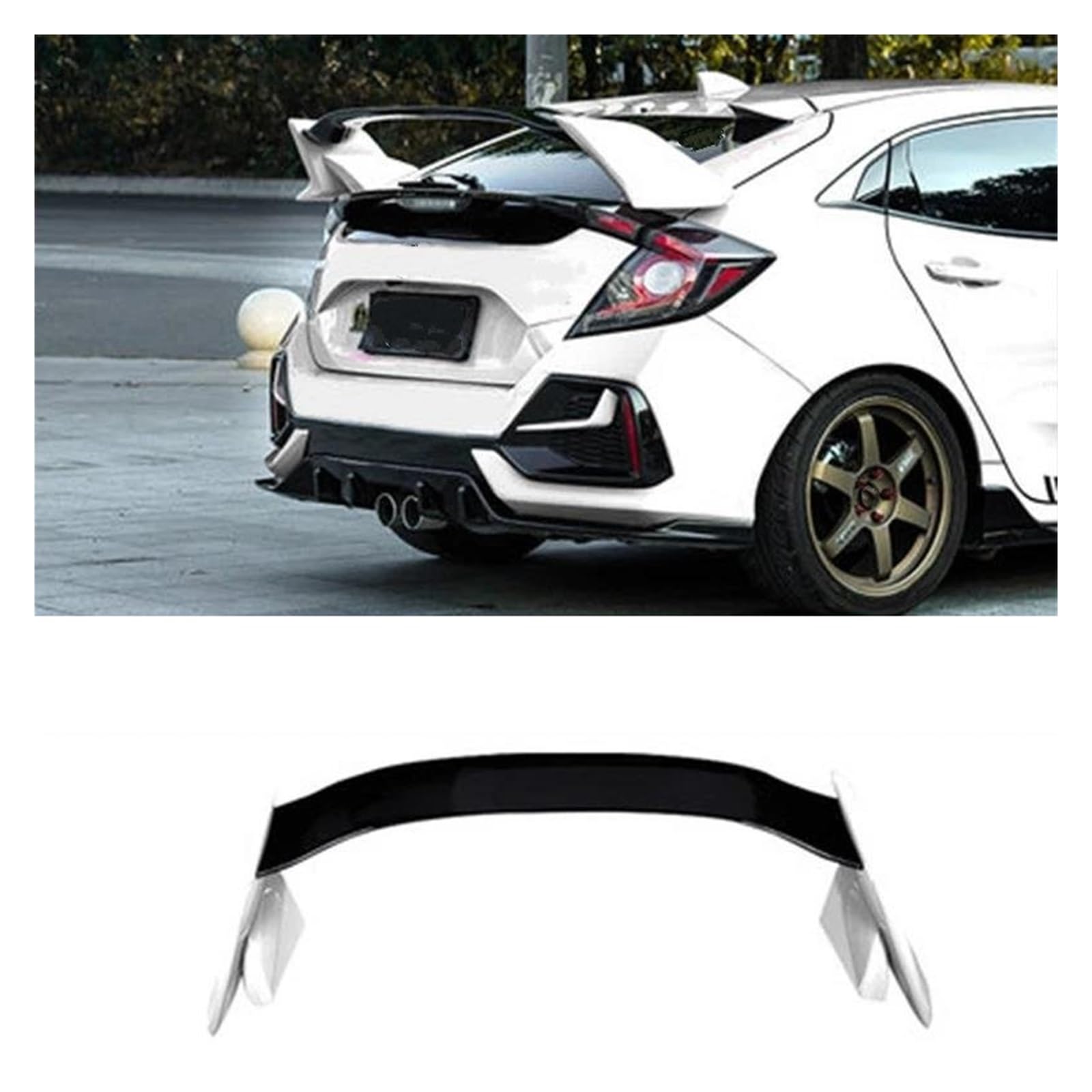 Heckspoiler Für 10. Für Civic 2016, 2017, 2018, 2019 Für Civic Spoiler, Fließheck Für Civic Für JDM Modifizierter Heckflügel Oberflügel Geeignet Spoiler Wing(UpgradeA) von LONPEXDT