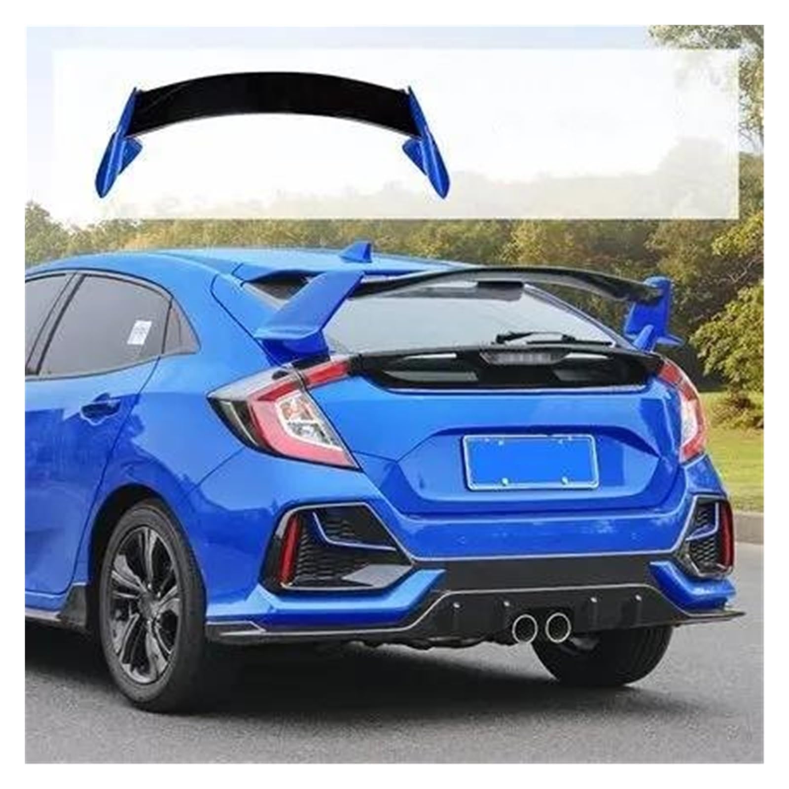 Heckspoiler Für 2016 2017 2018 2019 2020 Für Civic Heckspoiler Typ-R Stil Tuning Dach Flügel Stamm Lip Dekoration 10th Gen FK7 Fließheck Spoiler Wing(Blue Black) von LONPEXDT