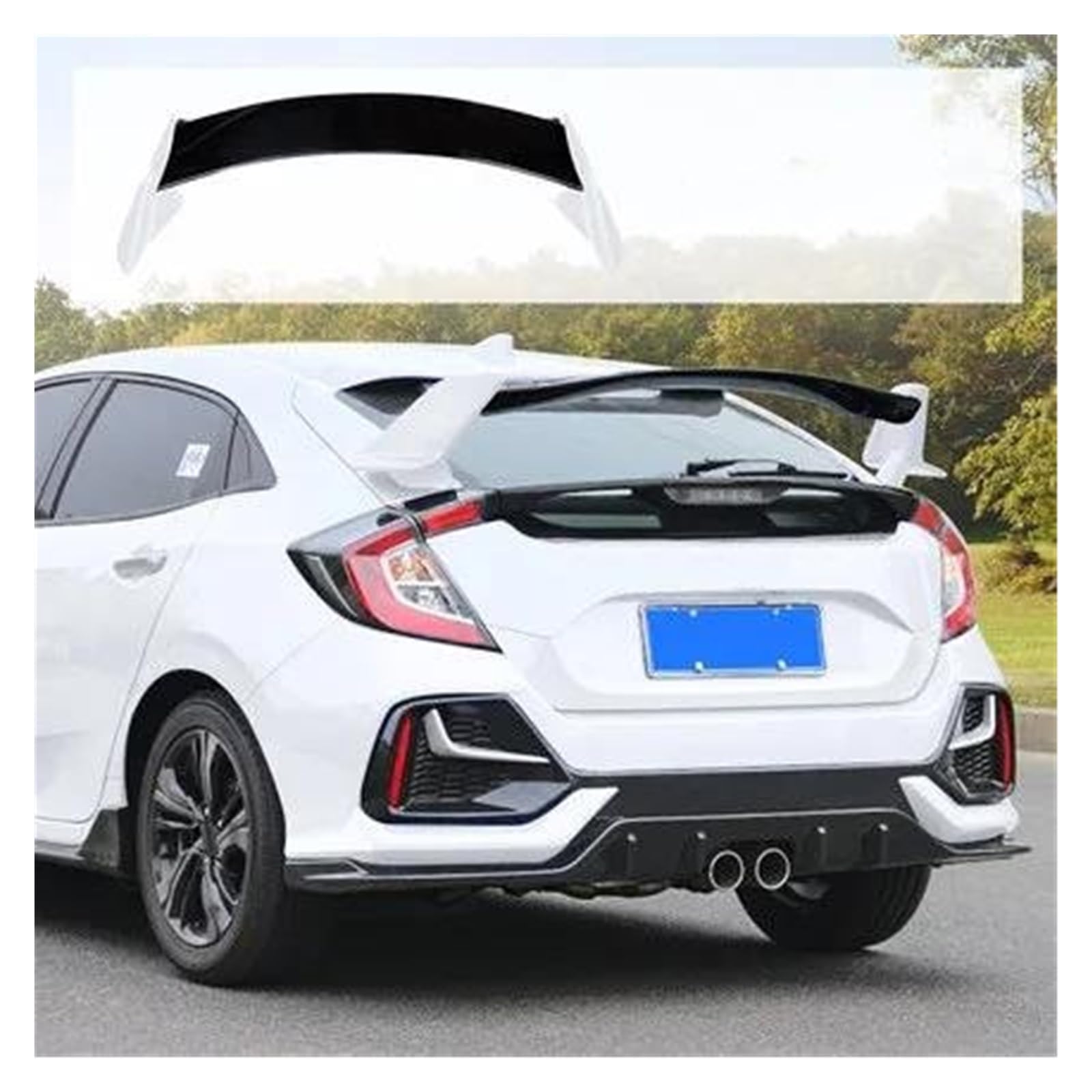 Heckspoiler Für 2016 2017 2018 2019 2020 Für Civic Heckspoiler Typ-R Stil Tuning Dach Flügel Stamm Lip Dekoration 10th Gen FK7 Fließheck Spoiler Wing(White Black) von LONPEXDT