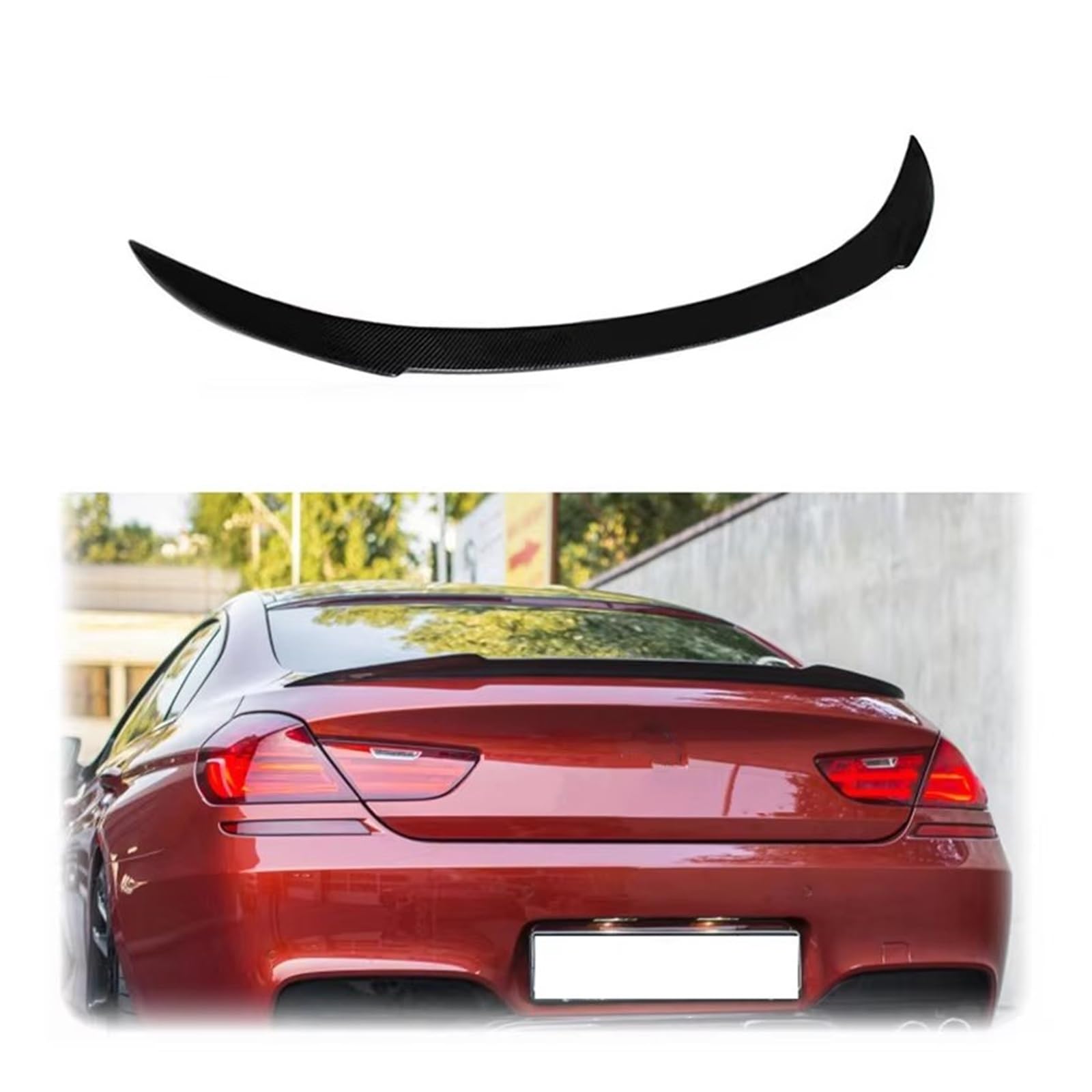 Heckspoiler Für 6er M6 F06 F12 2012–2016 640i 650i 640d Coupe FRP Glänzend Schwarz/Karbonfaser-Auto-Heckflügel-Spoiler Heckflügel(Coupe 2-Door B) von LONPEXDT