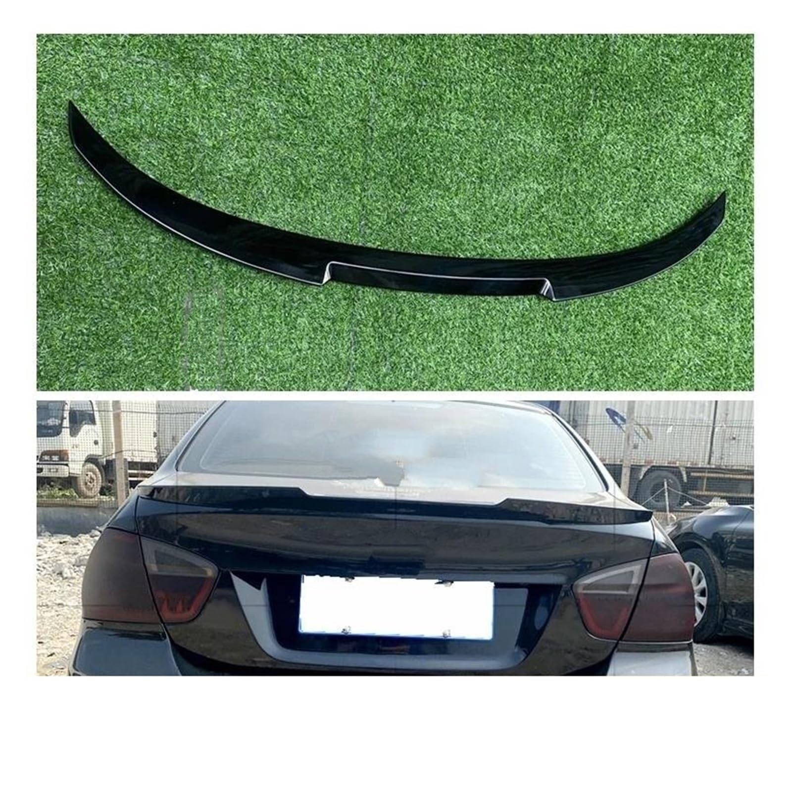 Heckspoiler Für E90 3 Serie 320i 320d 2005-2011 E90 Heckspoiler ABS Heckspoiler M4 Stil Carbon Look Unlackierte Farbe Dachheckflügel Spoiler Wing(Roof Glossy Black) von LONPEXDT