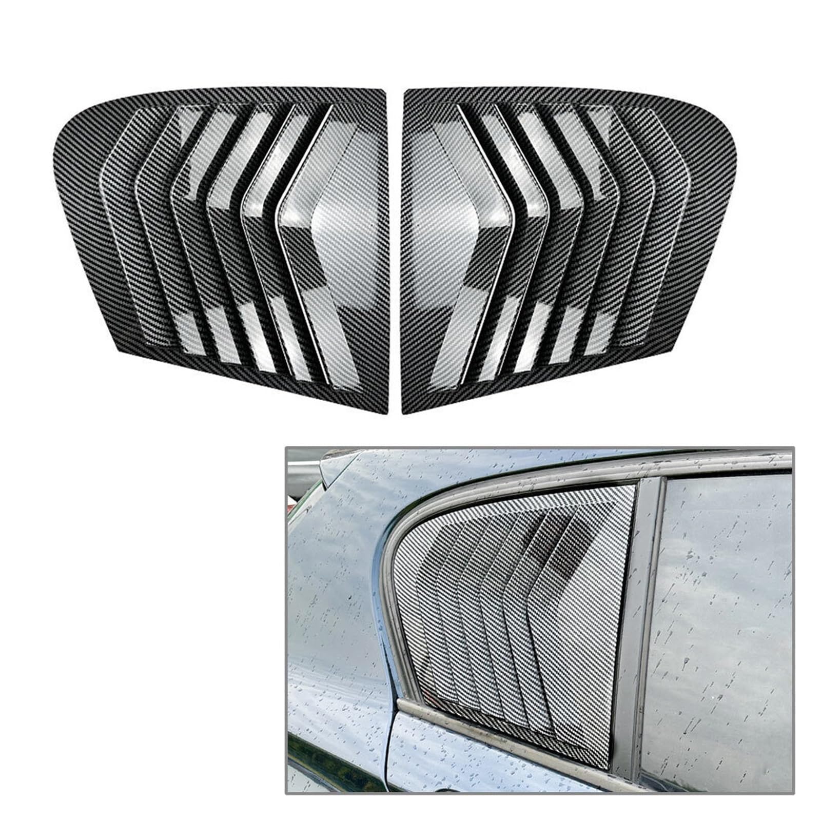 Heckspoiler Für F20 Fließheck 118i 120i 2011-2019 Auto Seite Fenster Spoiler Abdeckung Hinten Dreieck Jalousie Air Splitter Fenster Sonnenschutz Trim Heckflügel(Carbon Look) von LONPEXDT