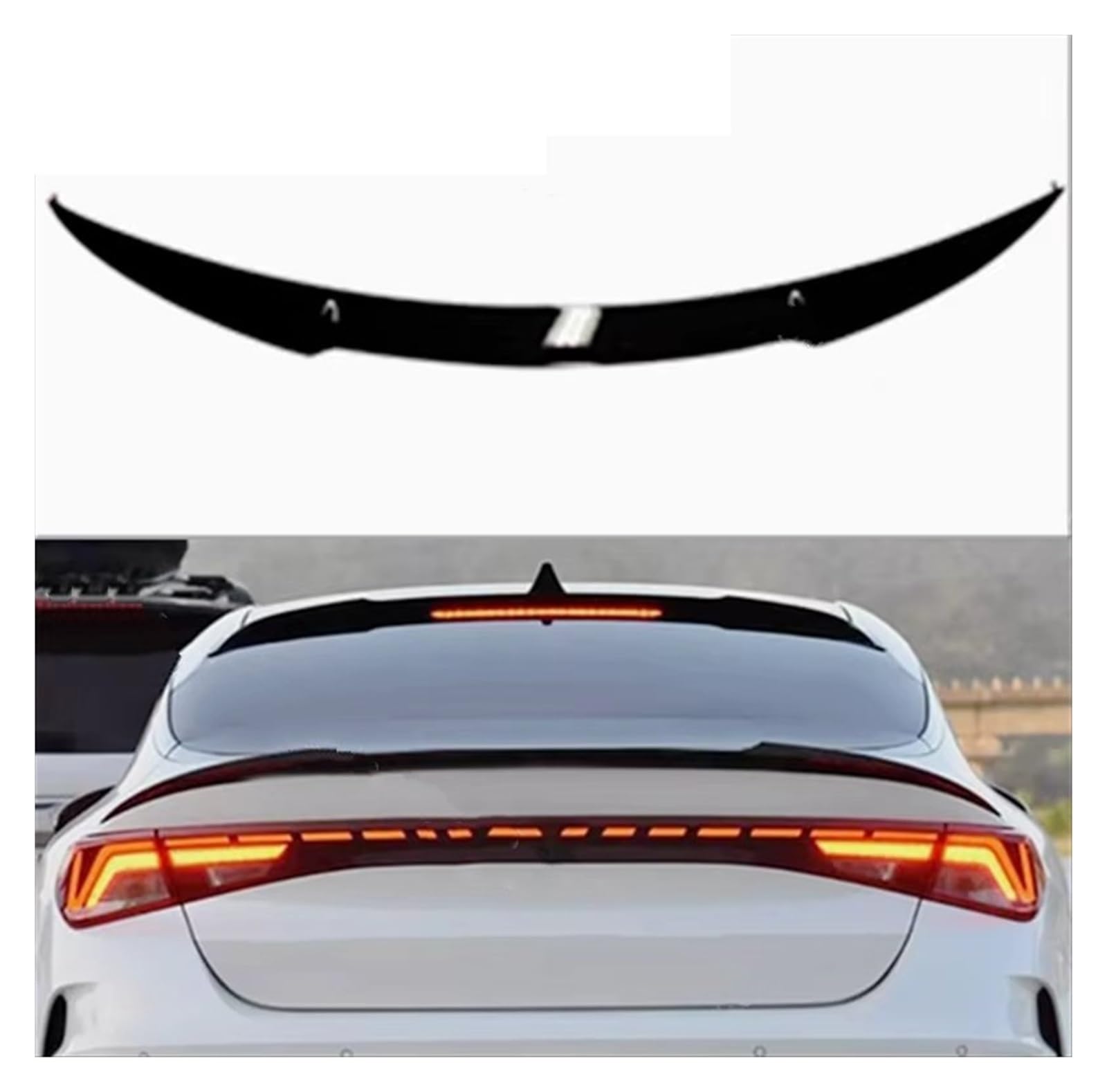 Heckspoiler Für Kia Für K5 GT 2021 2022 2023 2024 Glanz Schwarz Hinten Stamm Spoiler Flügel Lip Trim Heckflügel von LONPEXDT