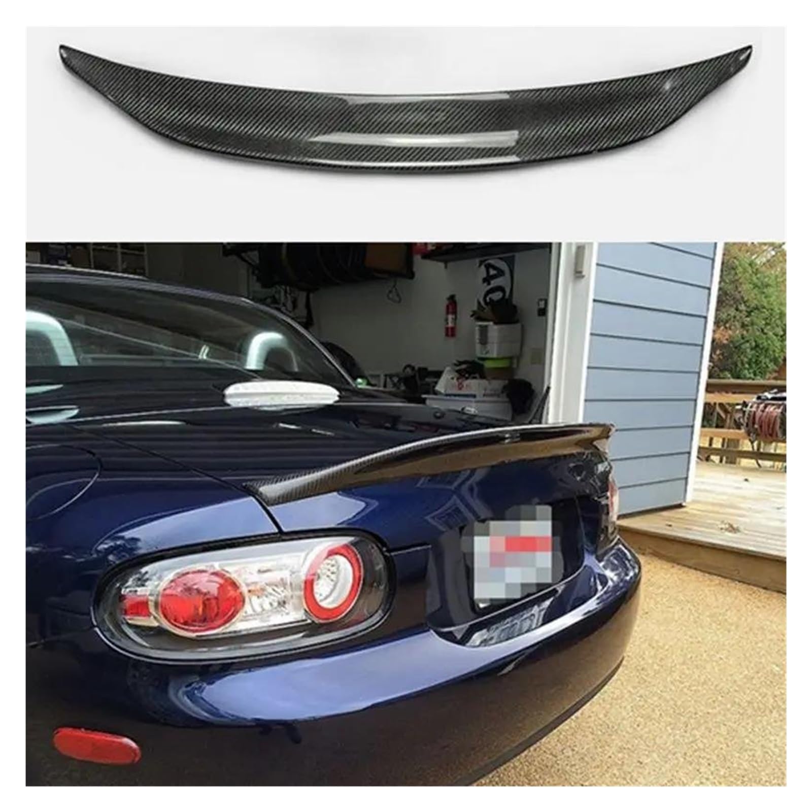 Heckspoiler Für Mazda Heckspoiler Für MX5 NC Für NCEC Für Roster Für Miata Für EPA Auto-Styling Typ 3 Carbon Faser Glänzend Fibre Stamm Flügel Lip Spoiler Wing(Kohlefaser) von LONPEXDT