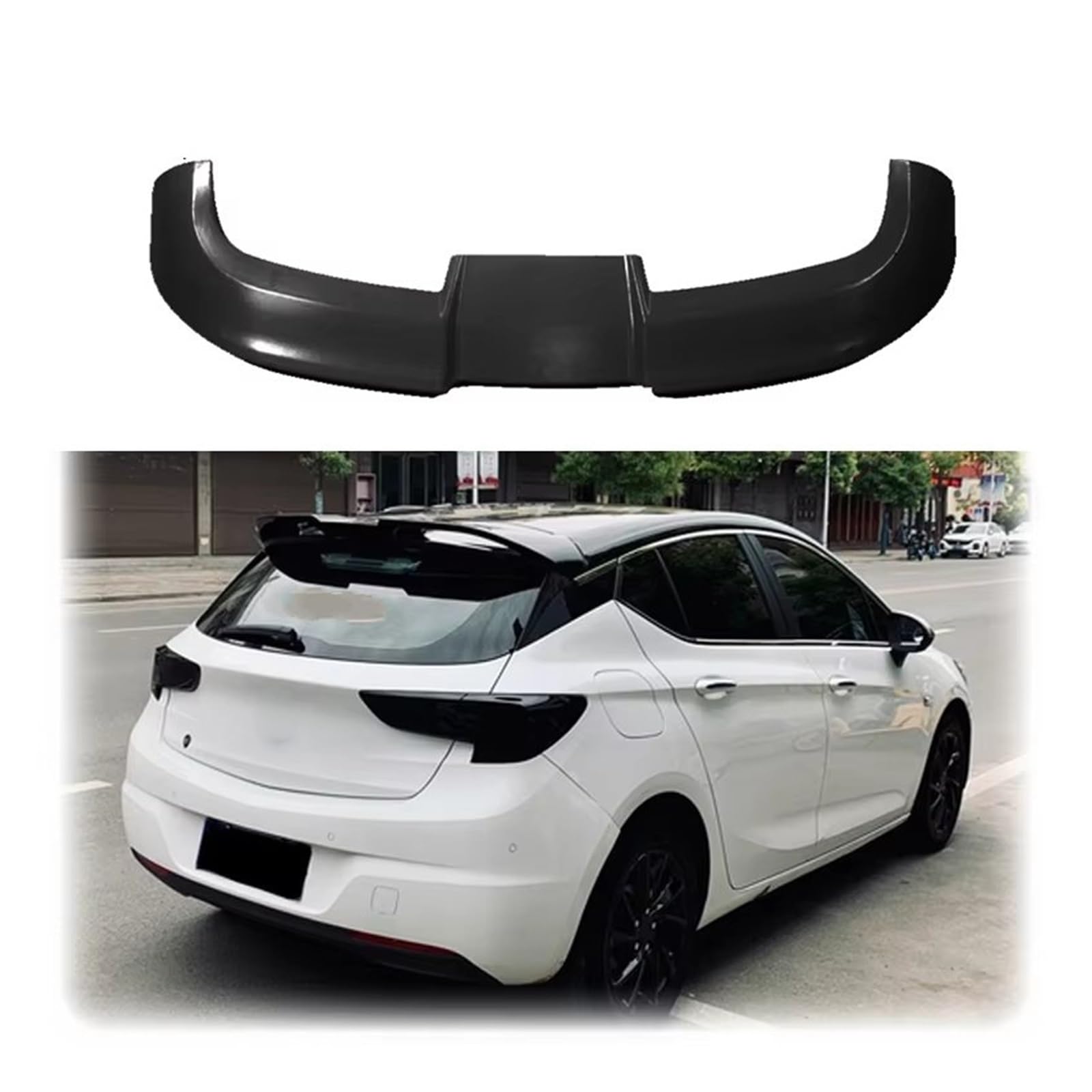 Heckspoiler Für Opel Für Astra K 2015 2016 2017 2018 ABS Material Spoiler Glänzend Schwarz Oder Carbon Look Farbe Hinten Flügel Körper KIT Heckflügel(Glossy Black) von LONPEXDT