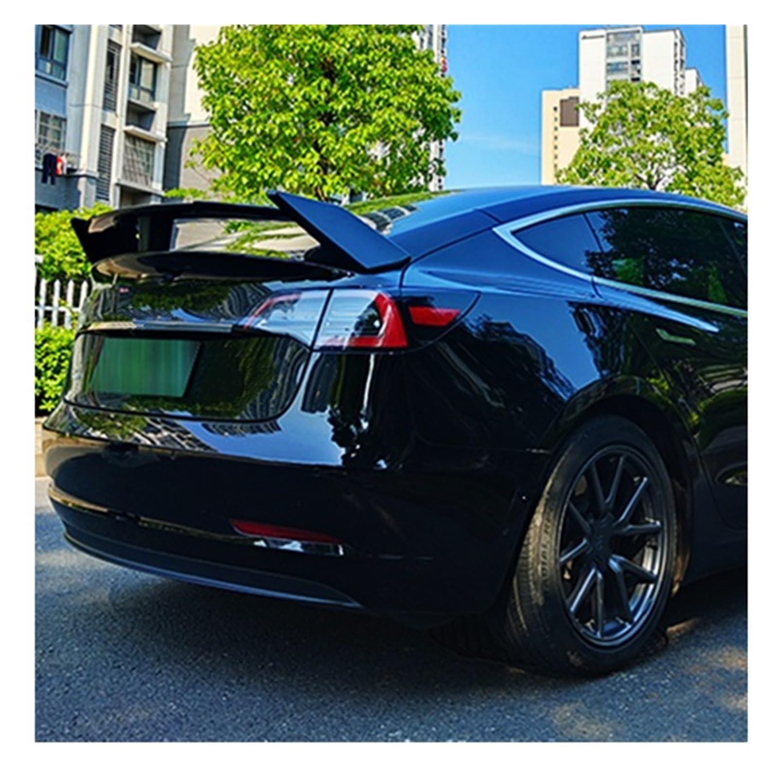 Heckspoiler Für Tesla Für Modell 3 2017-2023 Glänzend Schwarz Carbon ABS Hinten Stamm Deckel GT Stil Spoiler Flügel Auto Außen Tuning Zubehör Teil Heckflügel(Glossy Black) von LONPEXDT