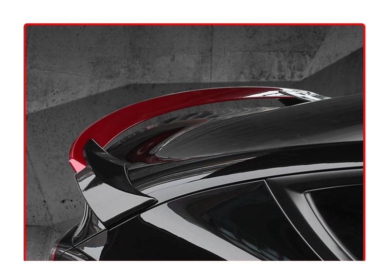 Heckspoiler Für Tesla Für Modell Y 2019 2020 2021 2022 Hinten Stamm Deckel Boot Lip Spoiler Flügel Carbon Schwarz Ducktail Auto Tuning Zubehör Styling Teil Heckflügel(Black Red) von LONPEXDT