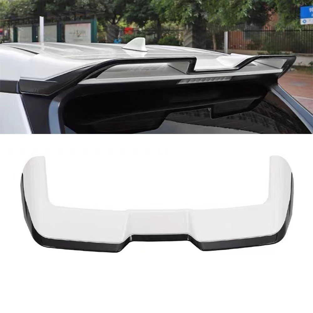 Heckspoiler Für Toyota Für Rav4 2020-2024 Heckspoiler Flügel ABS Hinten Stamm Spoiler Lippe Schwanz Flügel Hinten Stamm Deckel Auto Styling Kits Heckflügel(White and Black) von LONPEXDT