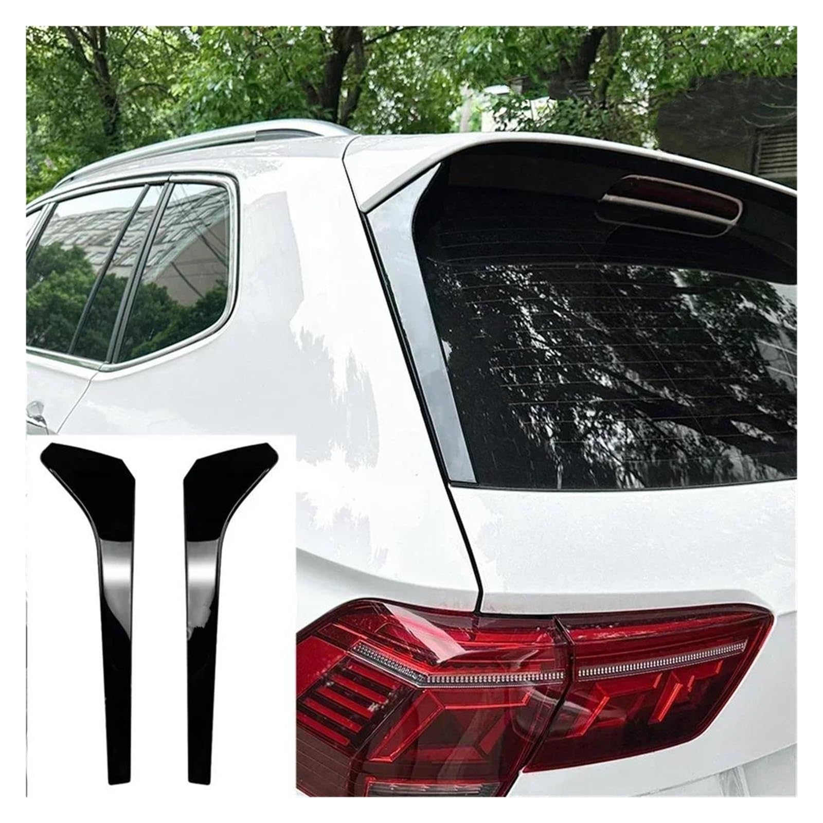 Heckspoiler Für VW Auto Heckscheibe Spoiler Splitter Für Tiguan MK2 Für TSI Für TDI R Für R-Linie 2017-2023 Glanz Hinten Stamm Fenster Schwanz Flügel BodykitTuning Spoiler Wing(Model B Gloss Black) von LONPEXDT