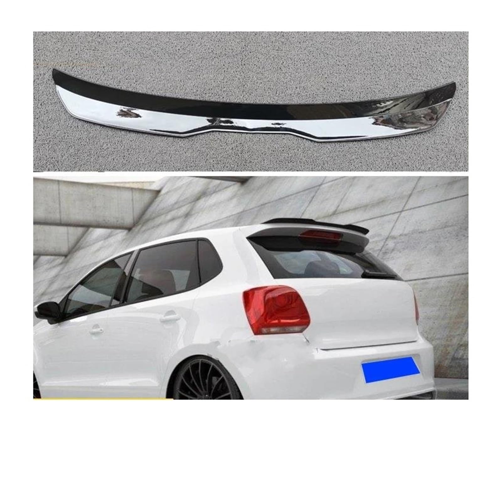 Heckspoiler Für VW Für Polo MK5 Für GTI/Für Line Lip Flügel Spoiler Für Polo MK5 6R 6C ABS Kunststoff Hinten Fenster Spoiler Hinten Dach Spoiler Spoiler Wing(Glossy Black) von LONPEXDT