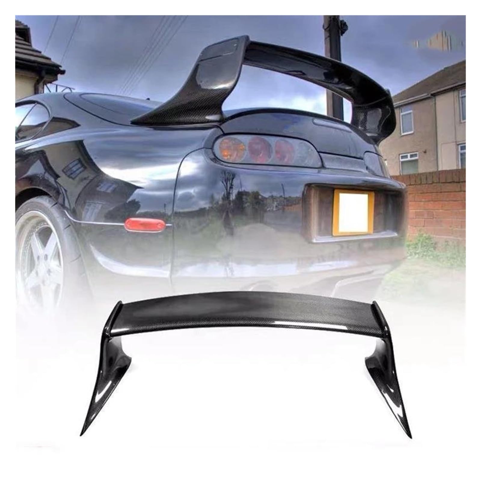 Heckspoiler Hinten Flügel Stamm Spoiler Für Toyota Für Supra MK4 Für TRD Stil Spoiler JZA80 1993-2002 Carbon Faser Spoiler Wing(Kohlefaser) von LONPEXDT