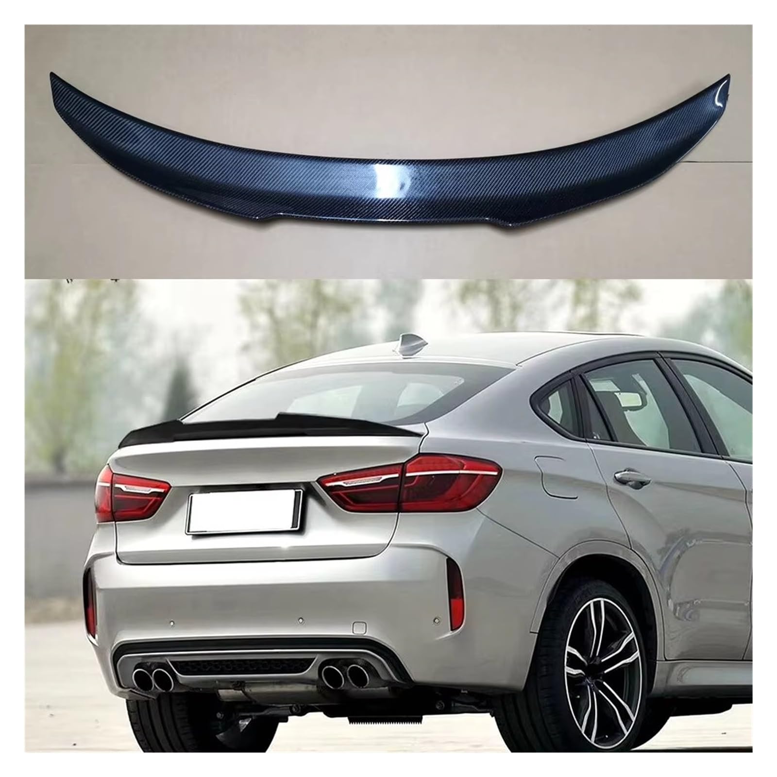 Heckspoiler PSM Stil Real Carbon Fiber Auto Hinten Trunk-Boot Lip Spoiler Flügel Große Für X6 Serie F16 F86 X6M SUV 2015 2016 2017 2018 Heckflügel(Kohlefaser) von LONPEXDT