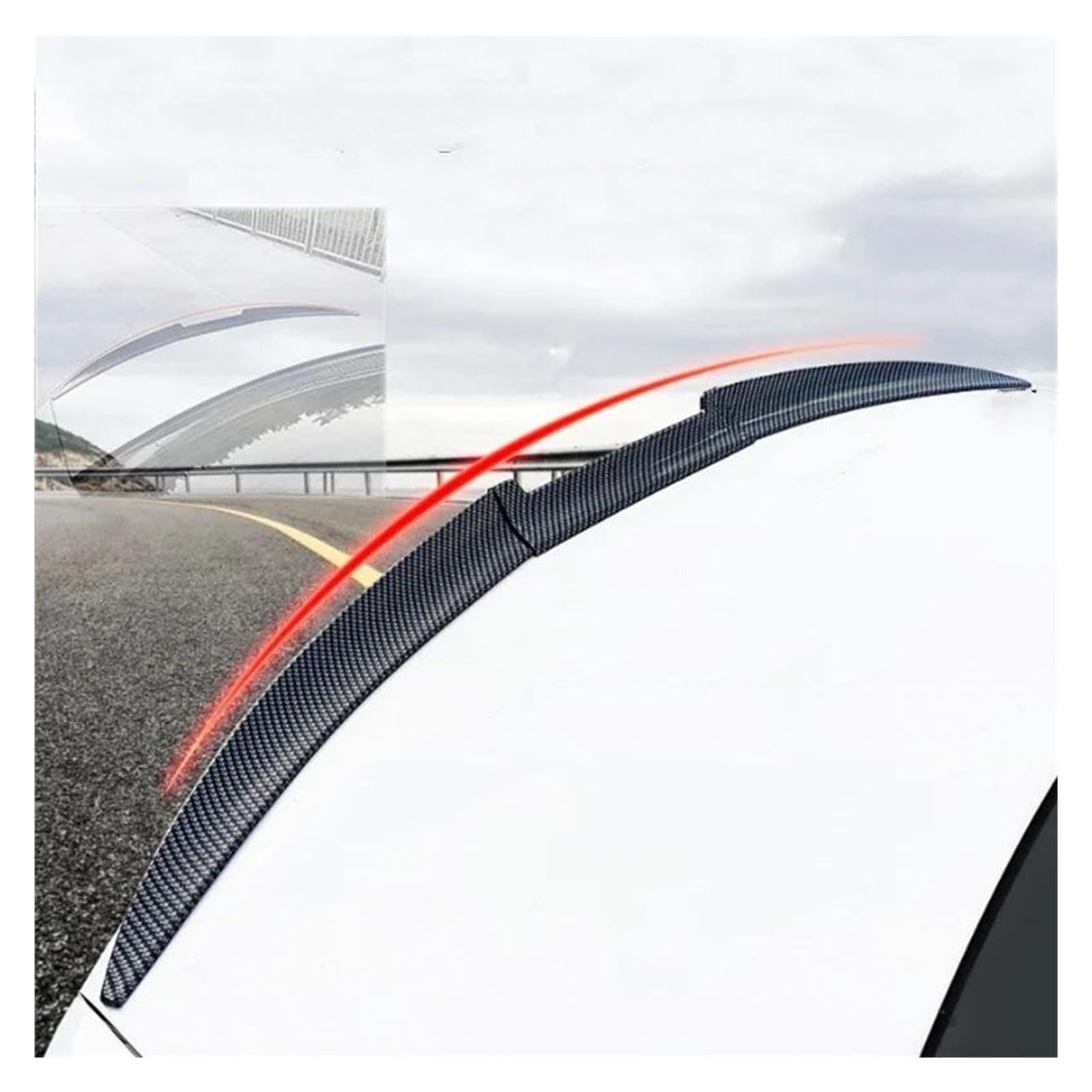 Heckspoiler Tuning-Spoiler, Universal, Autofrei, Perforiert, Oberer Mittelflügel, Kofferraumspoiler, Auto-Oberflügel, Kofferraumdekoration, Fester Windflügel Spoiler Wing(138CM-Carbon) von LONPEXDT