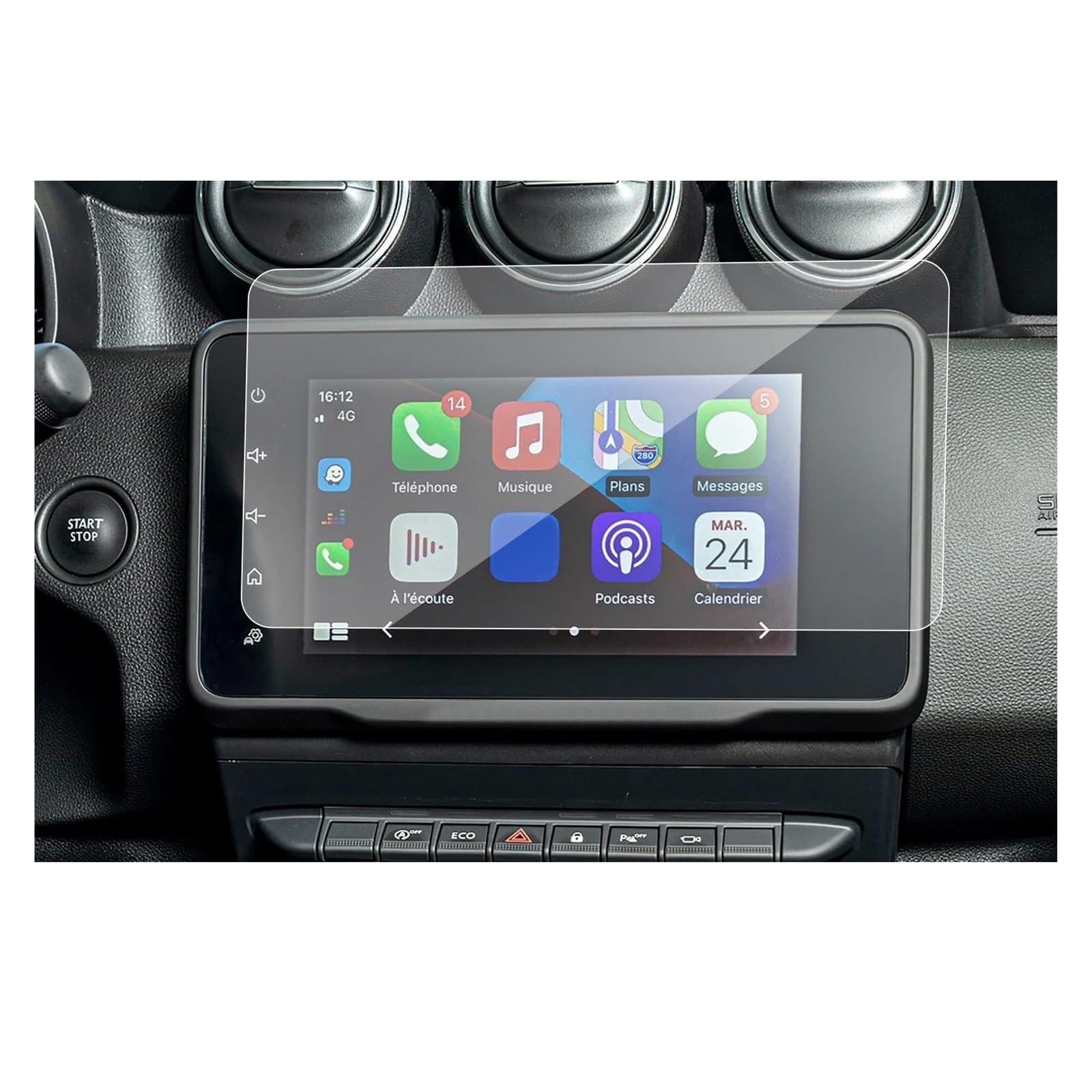 Navigation Schutzfolie 8-Zoll Auto Navigation Nano Screen Protector Für Dacia Für Duster 2022 2023 Auto Innen Zubehör Instrumententafel Schutzfolie(8-Inch Tempered Film) von LONPEXDT