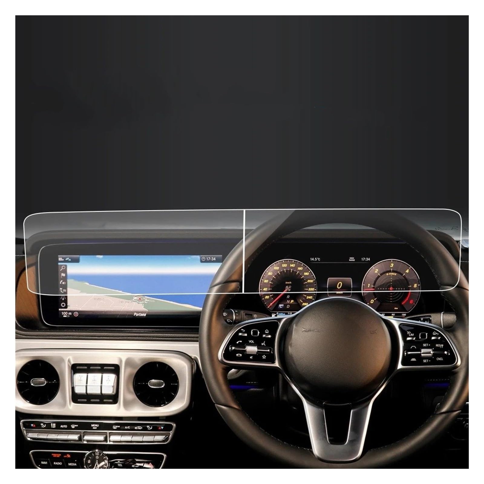 Navigation Schutzfolie Auto Aufkleber Screen Protector Navigator Display Gehärtetem Glas Schutz Film Für Benz Für G-Klasse 2023 Auto Zubehör Instrumententafel Schutzfolie(HD for 23 G-Class R) von LONPEXDT