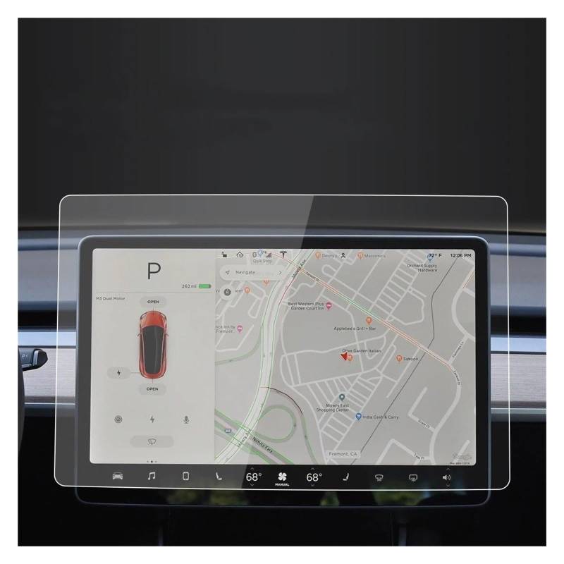 Navigation Schutzfolie Auto Aufkleber Screen Protector Navigator Display Gehärtetem Glas Schutz Film Für Tesla Für Modell 3 2023 Auto Zubehör Instrumententafel Schutzfolie(Blue For23 Model 3) von LONPEXDT