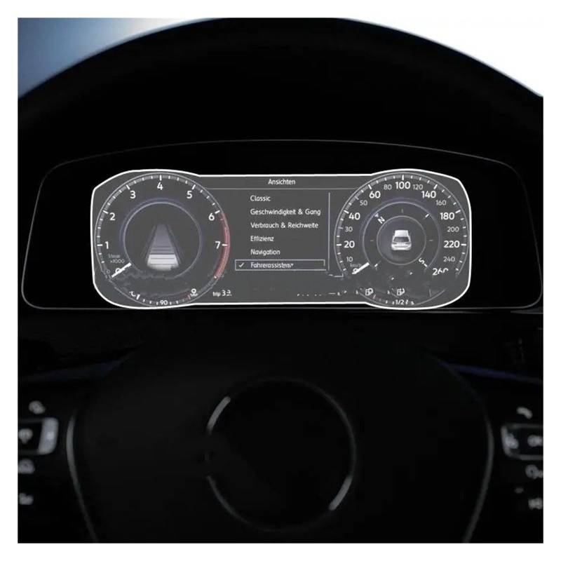 Navigation Schutzfolie Auto GPS Navigation Gehärtetem Glas Für Screen Protector Für Golf 7/Für Golf Für Variante 2018-2020 Dashboard LCD Bildschirm Instrument Instrumententafel Schutzfolie(For instrum von LONPEXDT